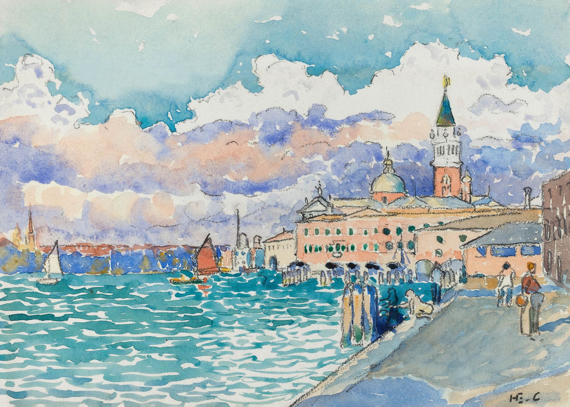 Plakat Wenecka Laguna Henri-Edmond Cross pointylizm