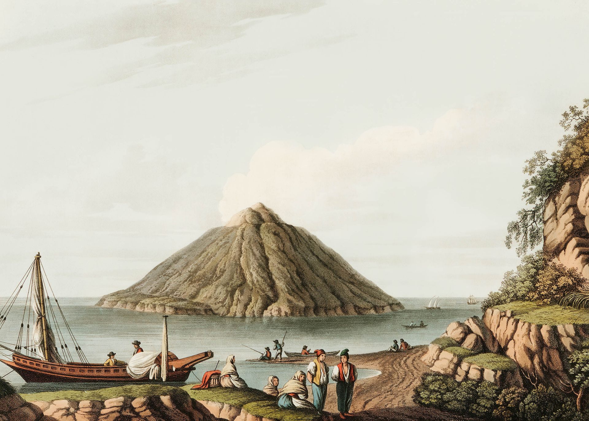 Plakat Luigi Mayer orientalny krajobraz morski XVIII w.