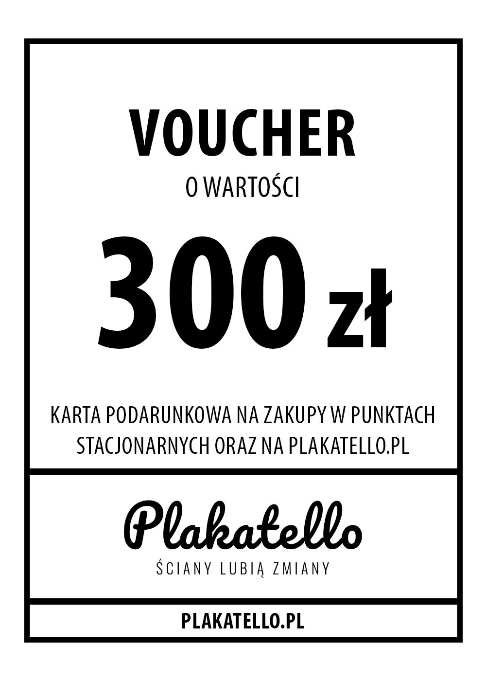 Voucher / Karta podarunkowa o wartości 300 zł