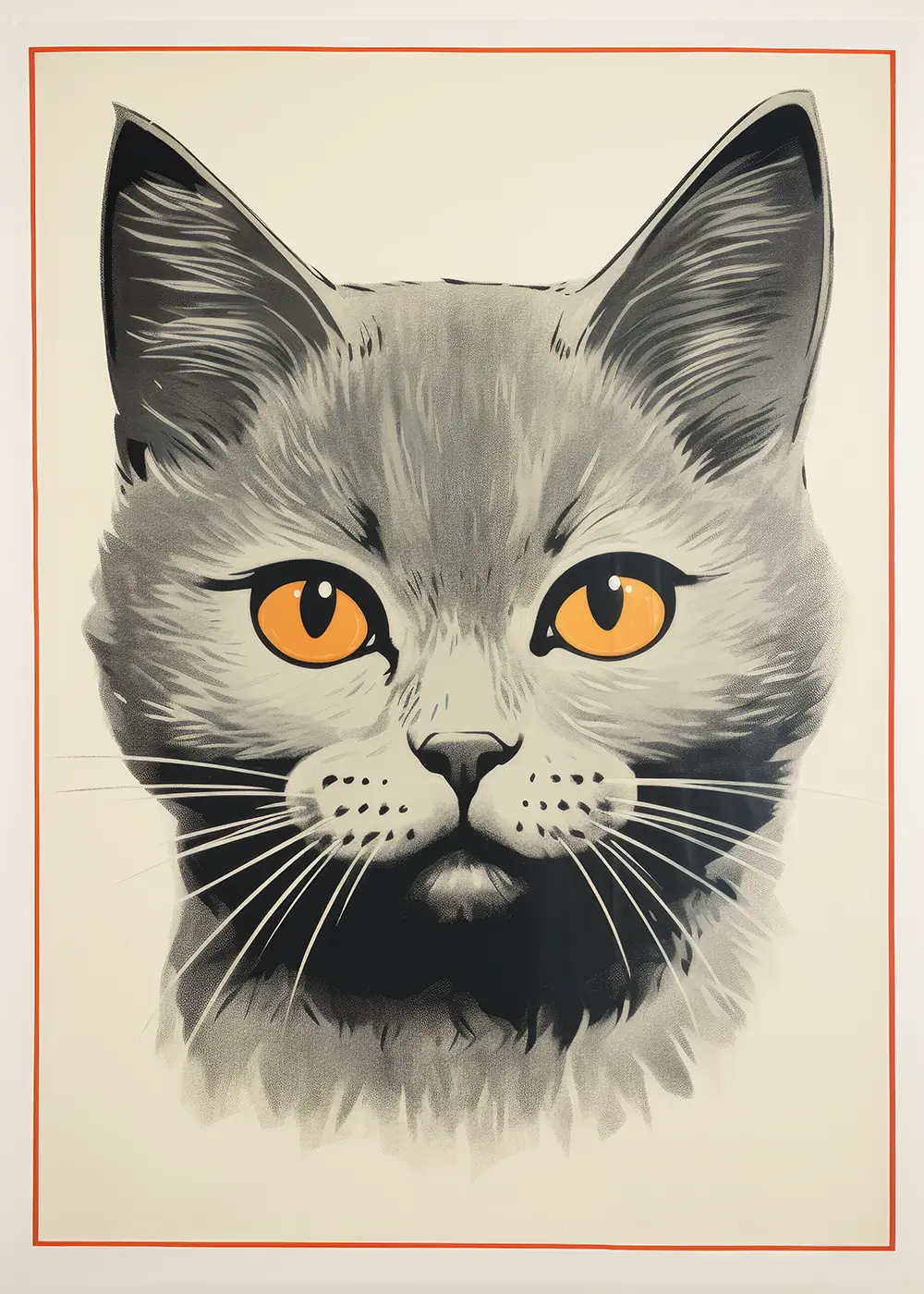 Plakat Portret kota Szary Kot