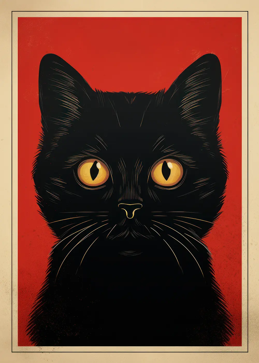 Plakat Portret kota Czarny Kot