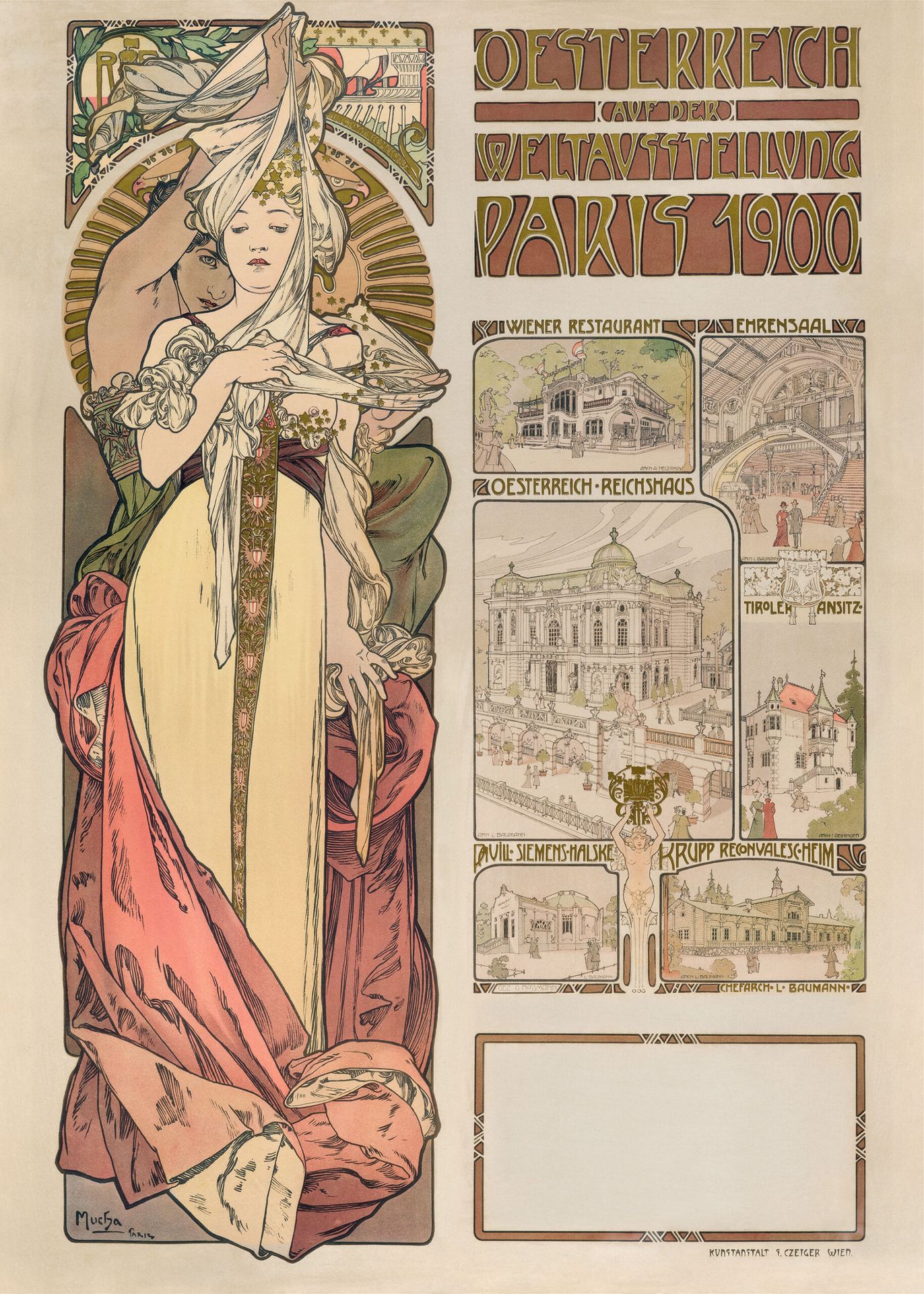 Plakat Alfons Mucha Wystawa Światowa Paryż 1900 secesja