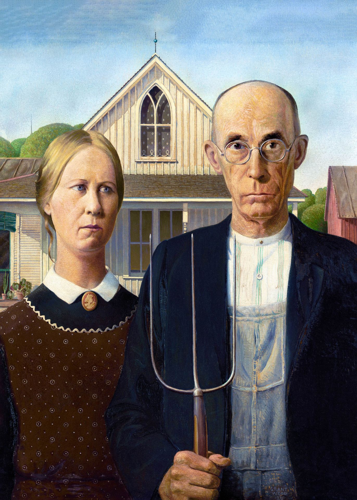 Plakat American Gothic Grant Wood słynny obraz USA