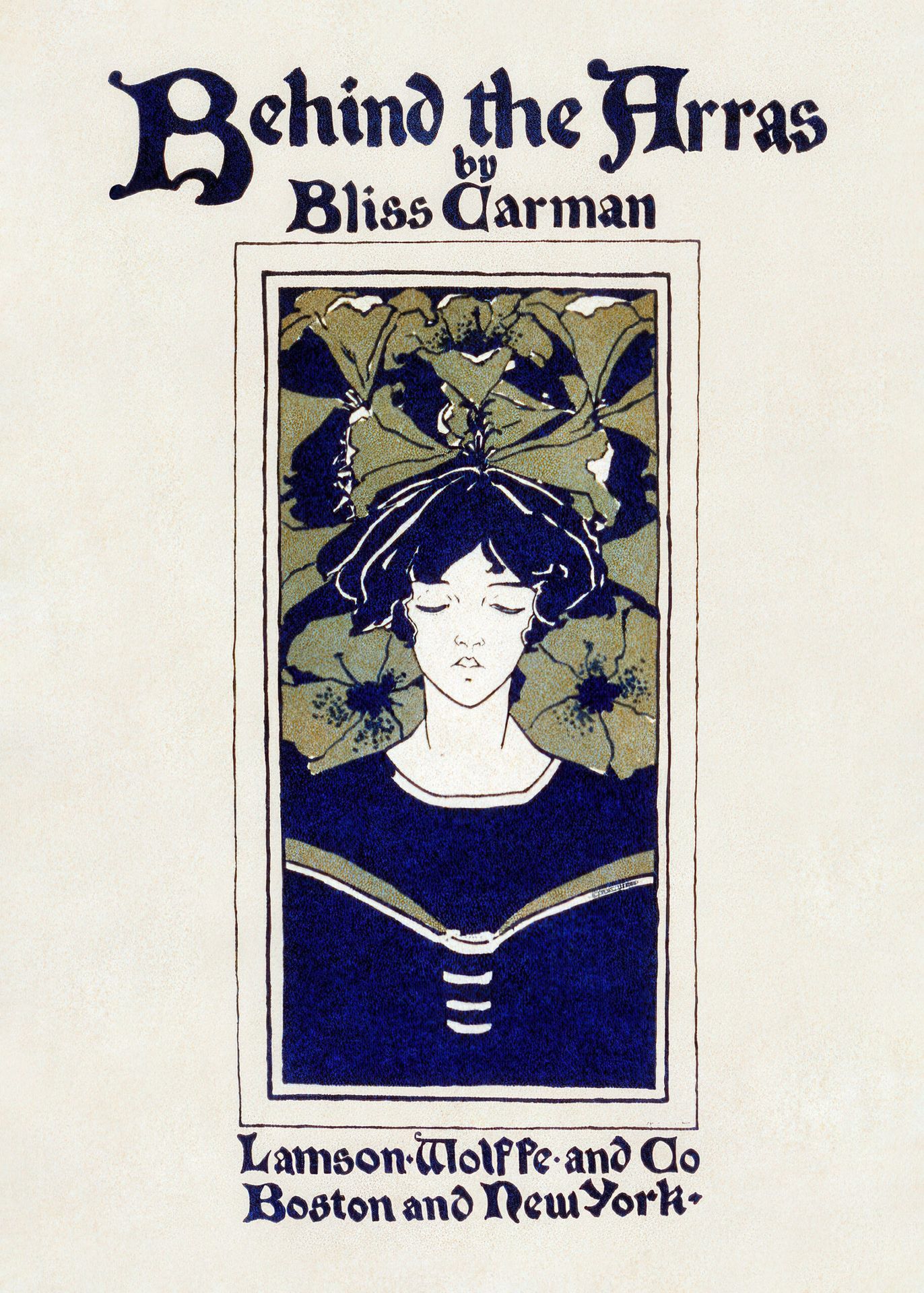 Plakat Ethel Reed Behind the Arras kobieta kwiaty hibiskusa