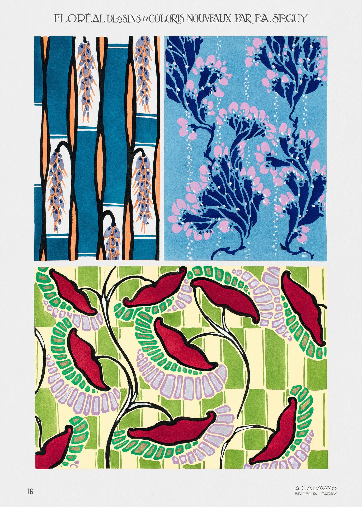 Plakat Séguy Floréal kwiaty Art Déco vintage botaniczny