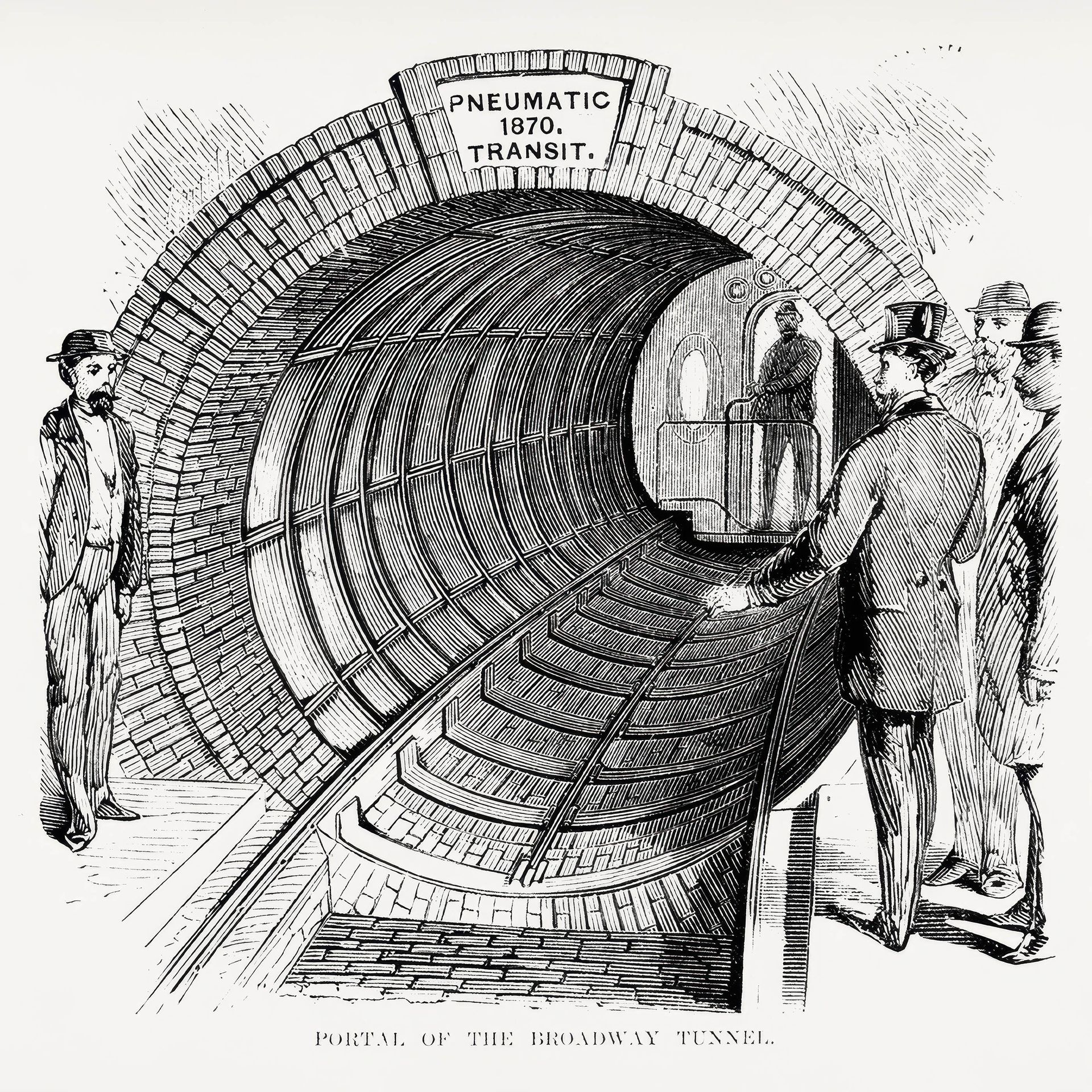 Plakat Portal of The Broadway Tunnel Broadway Underground Railway Nowy Jork 1870