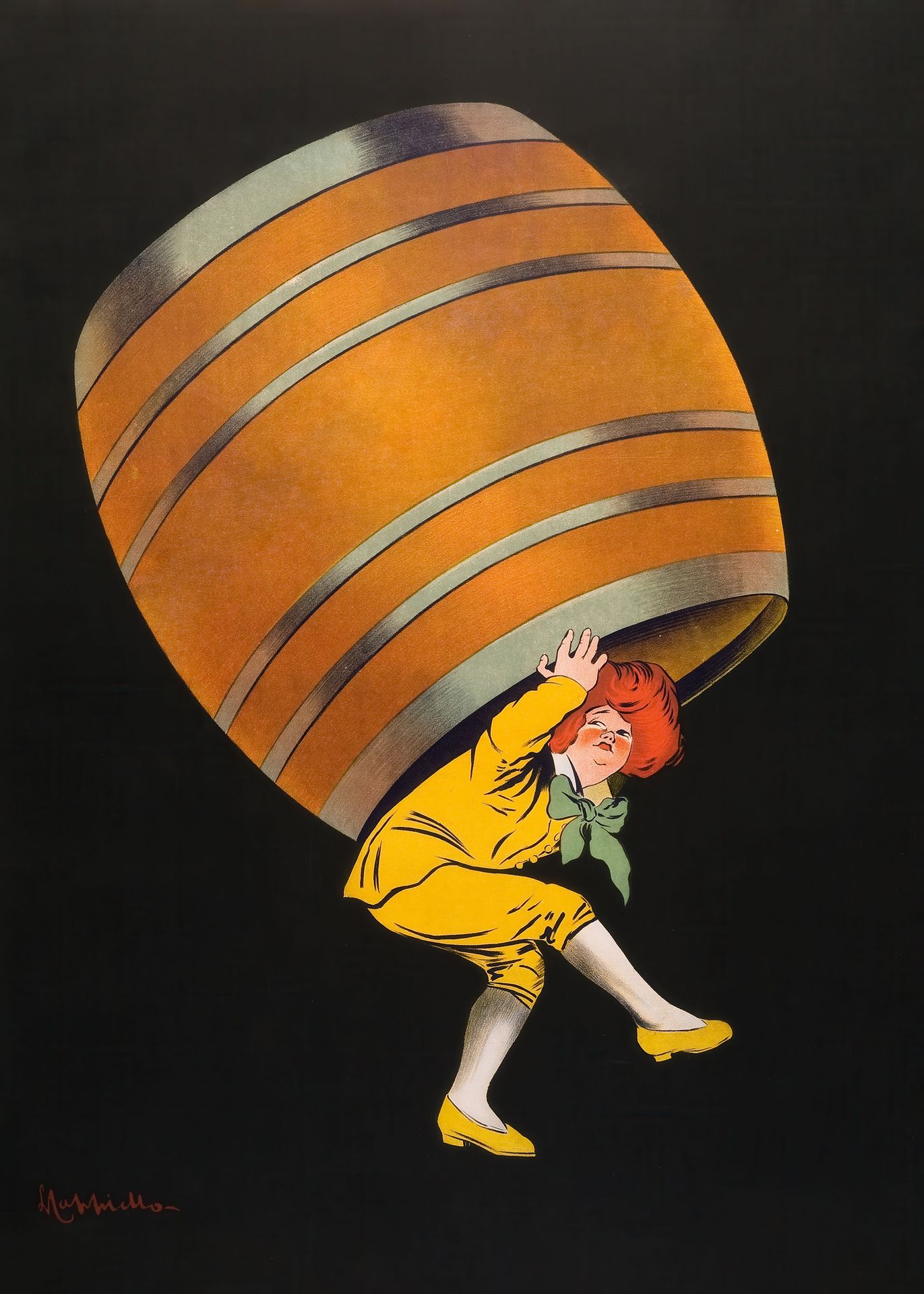 Plakat Leonetto Cappiello kobieta z beczką reklama vintage