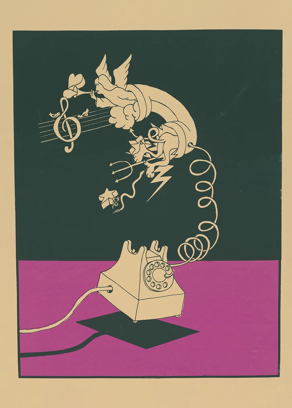 Plakat Vintage Telefon (1943)