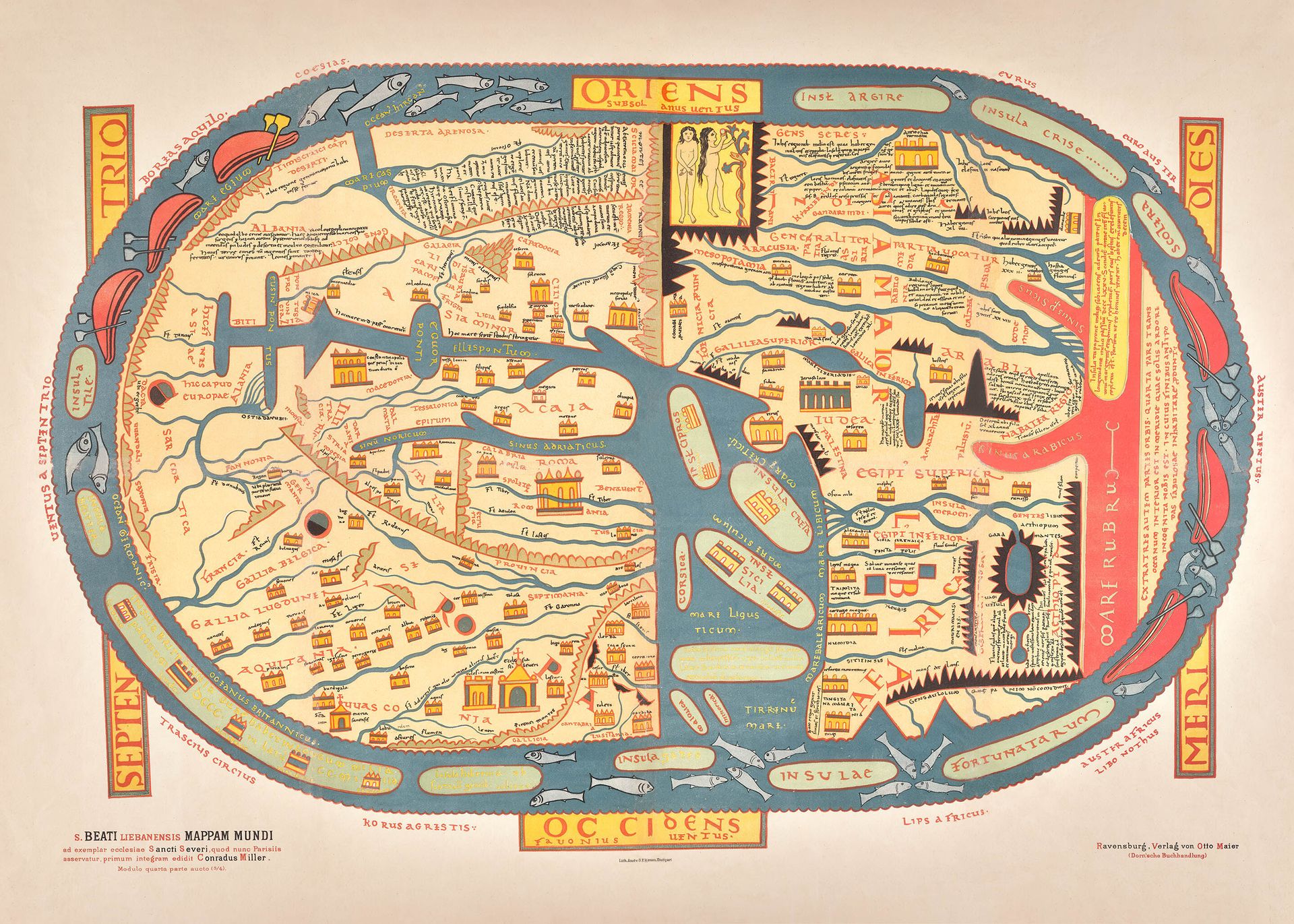 Plakat Mappa Mundi średniowieczna mapa świata