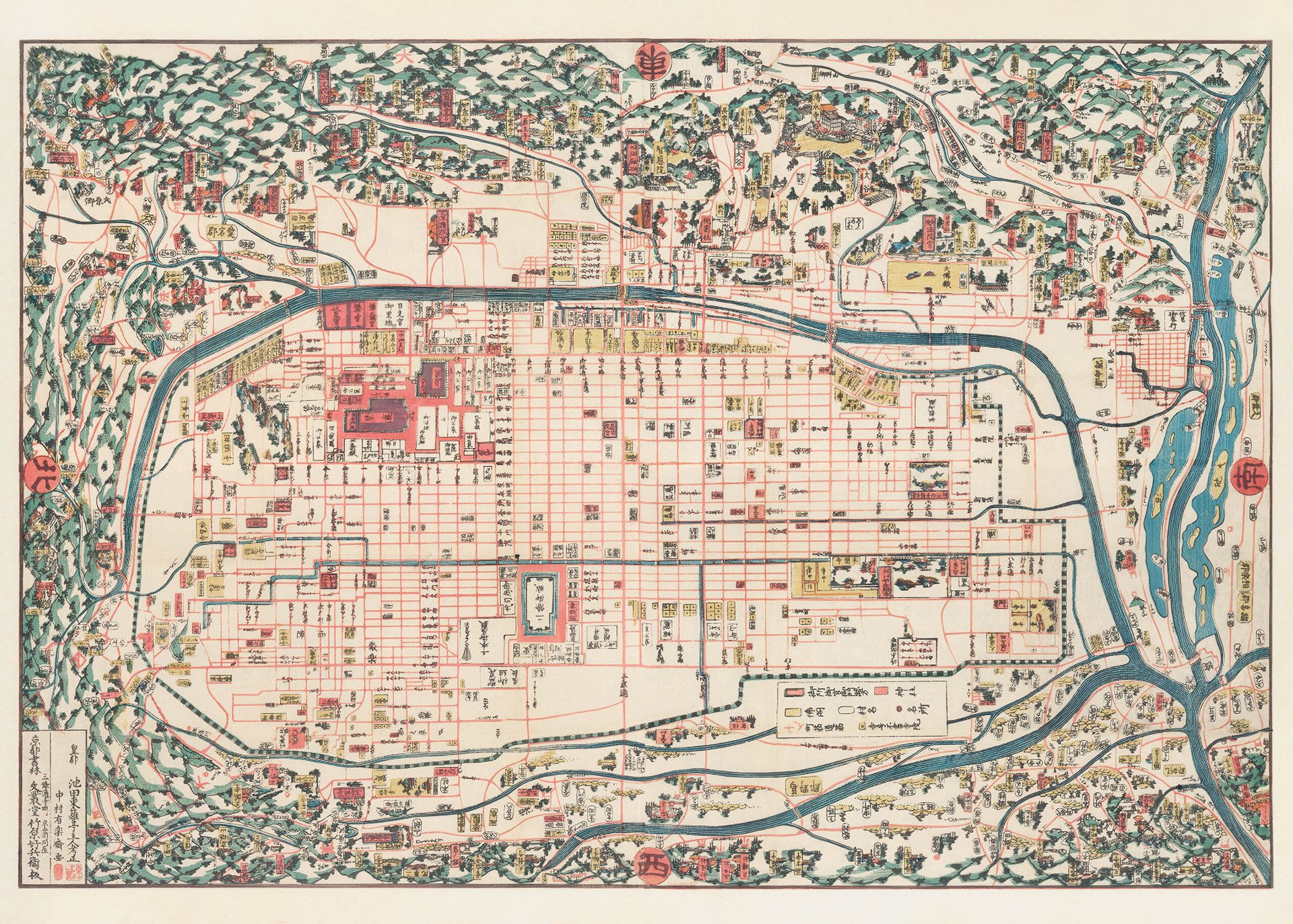 Plakat historyczna mapa Edo Tokio epoka Edo Japonia