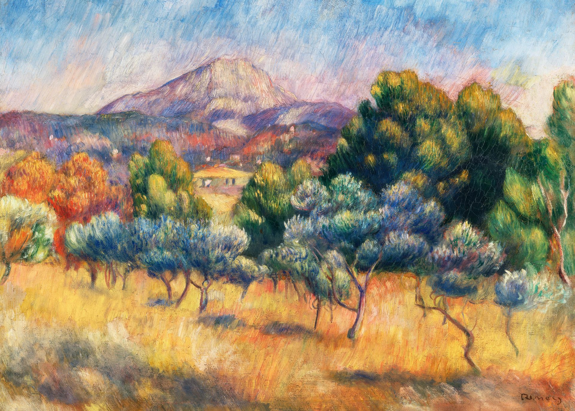 Plakat Renoir Góra Świętej Wiktorii 1888-89 krajobraz prowansalski