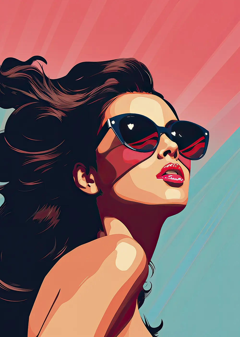 Plakat Twarz kobiety nowoczesna