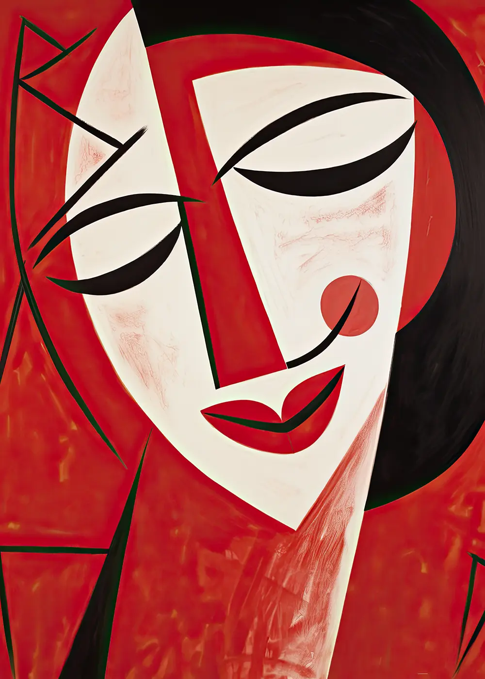 Plakat Twarz kobiety czerwona