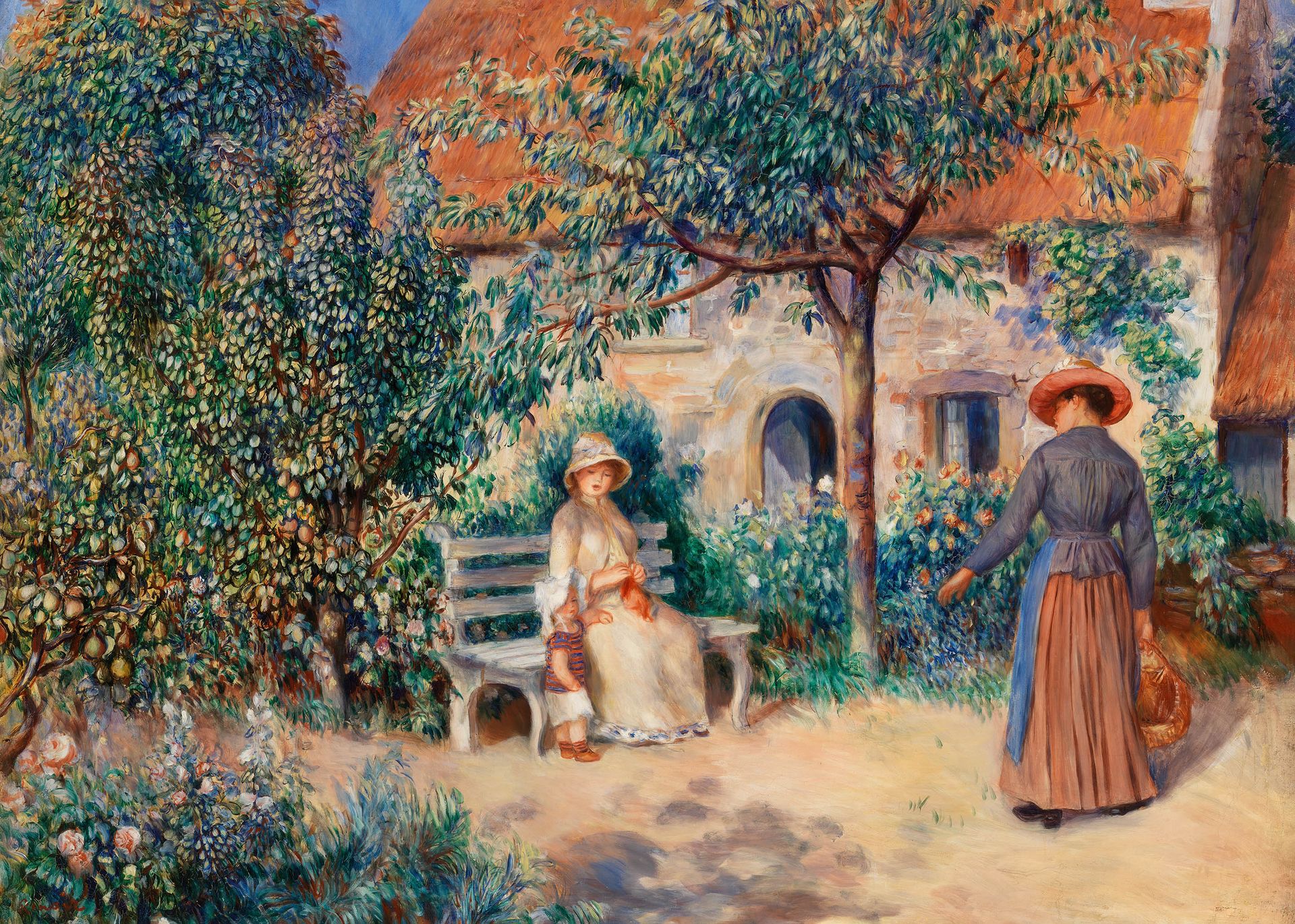 Plakat Renoir W Bretanii 1886 En Bretagne kobiety w ogrodzie