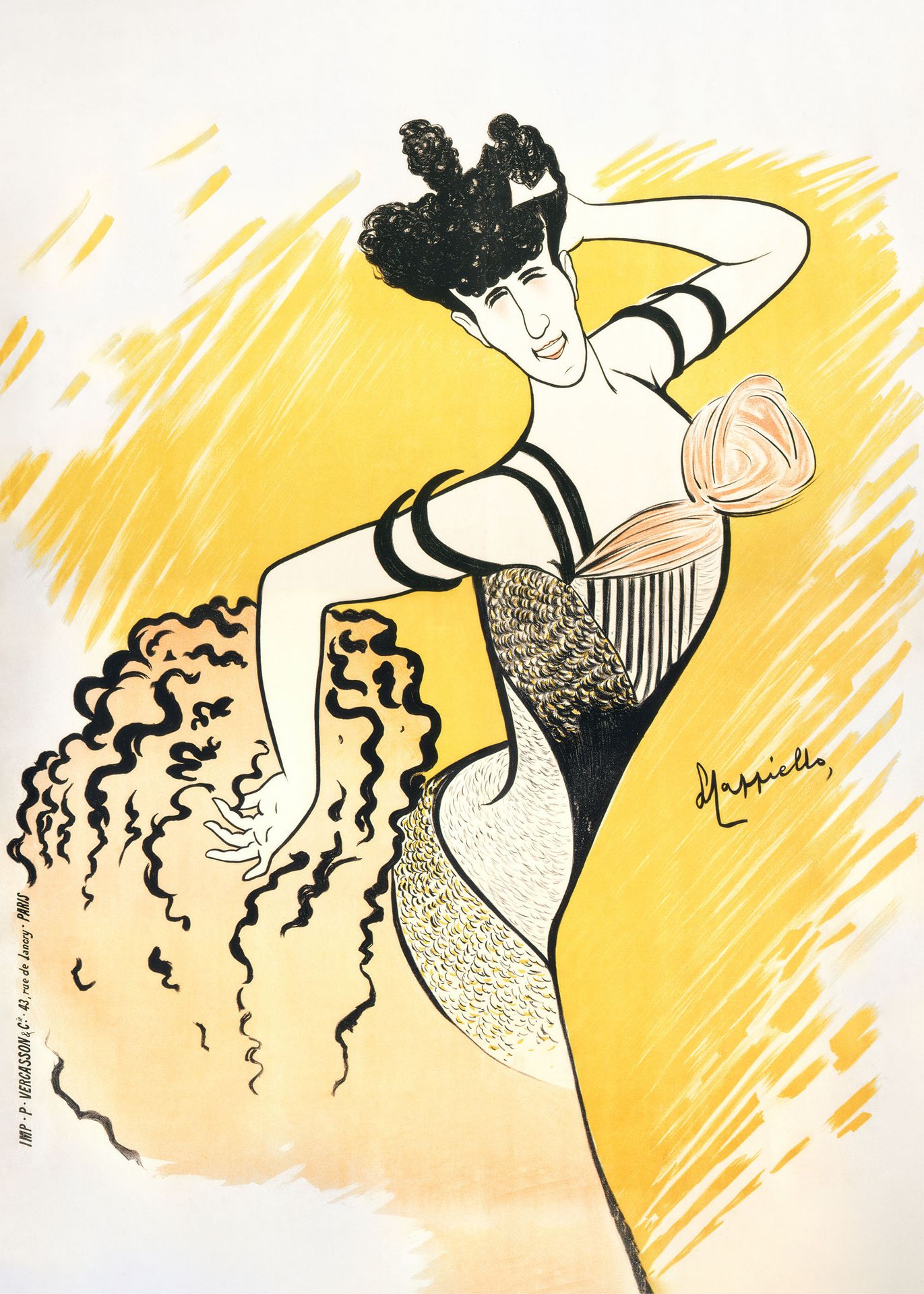 Plakat Leonetto Cappiello tancerka belle époque żółty