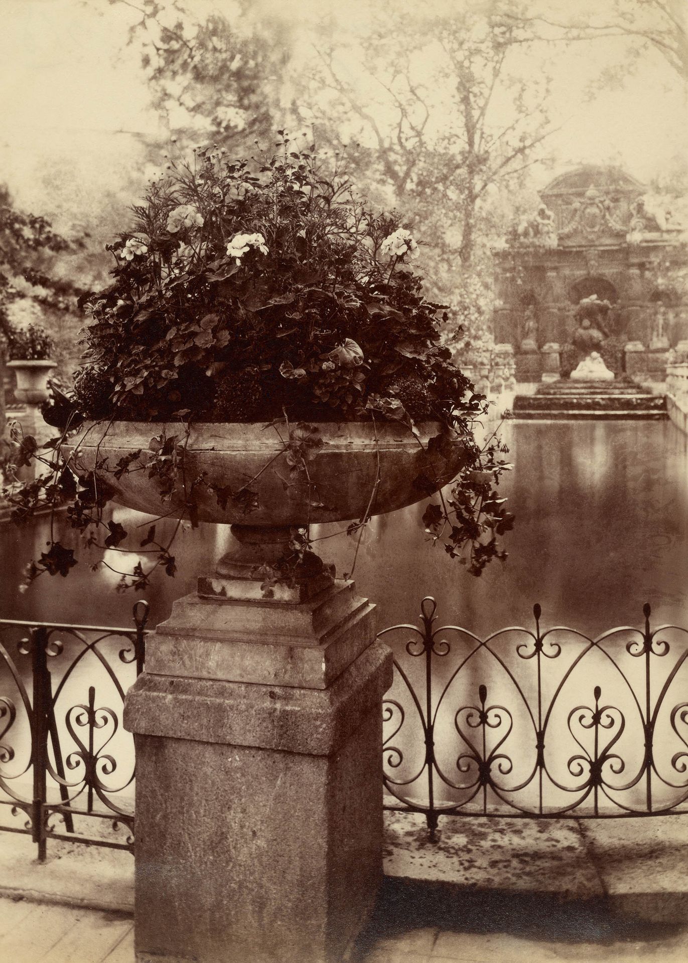 Plakat Eugène Atget Ogród Luksemburski w Paryżu vintage