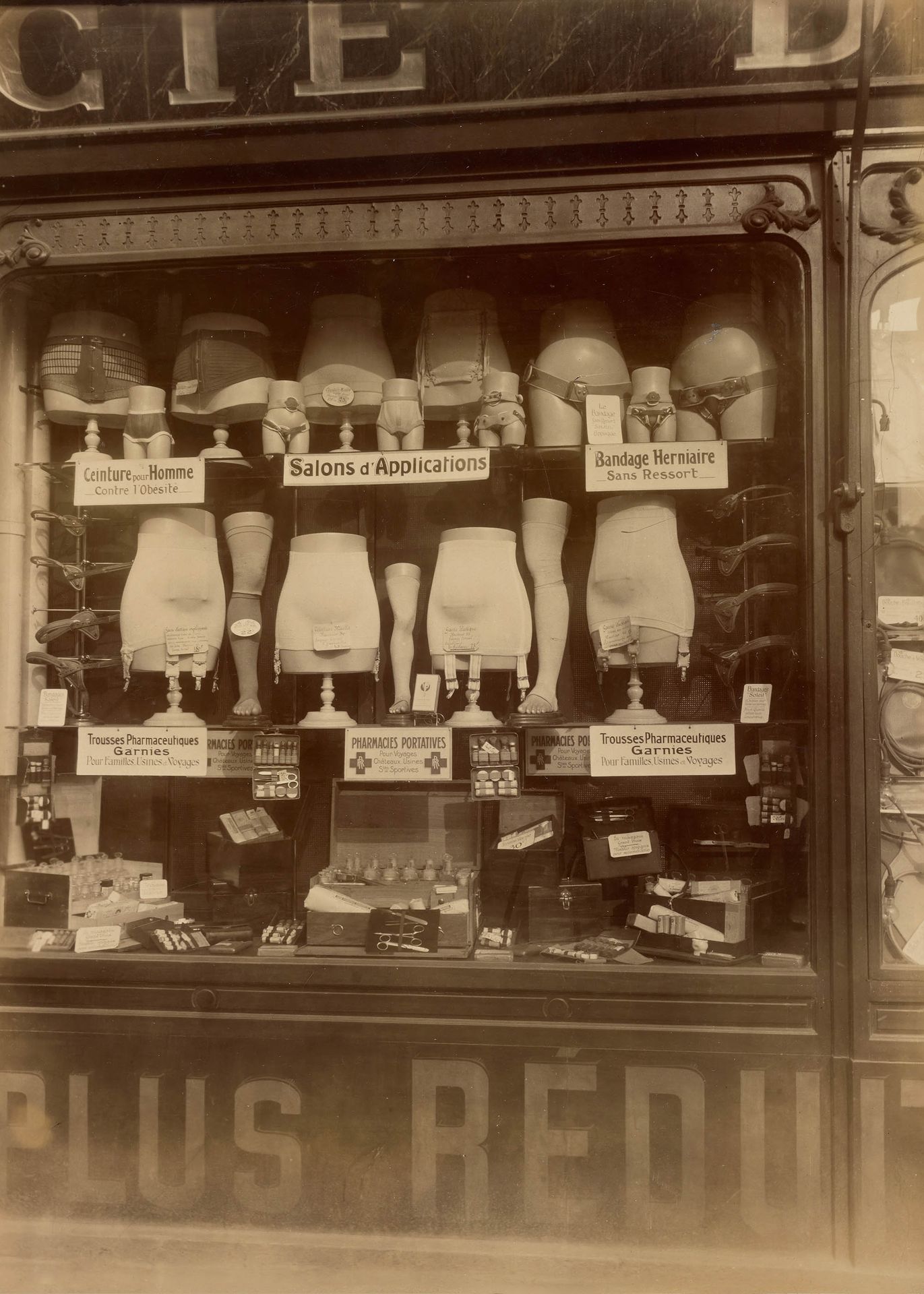 Plakat Atget witryna sklepu medycznego Paryż 1923 vintage