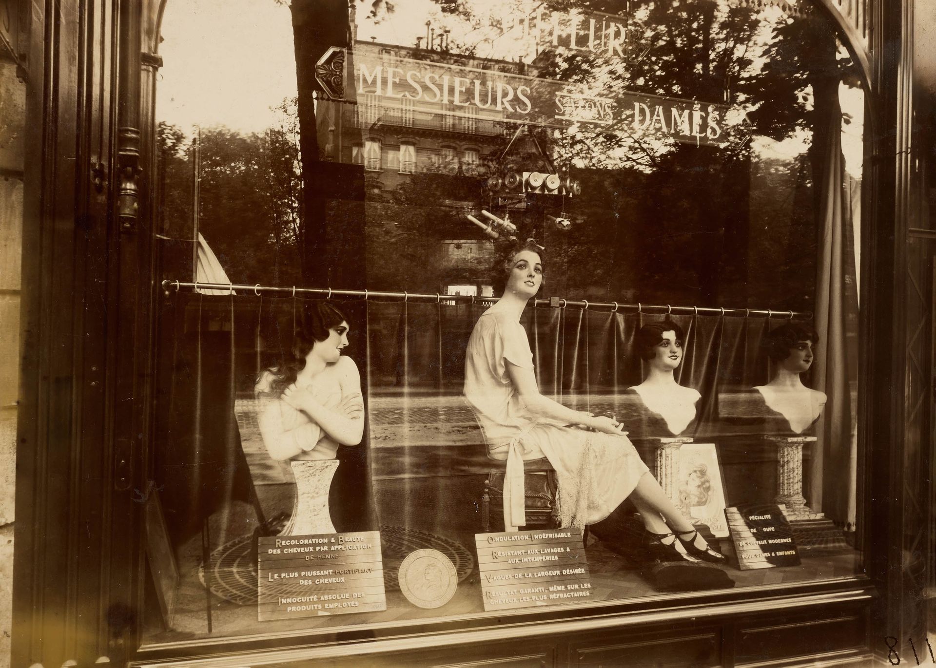 Plakat Atget vintage salon kosmetyczny Paryż Belle Époque