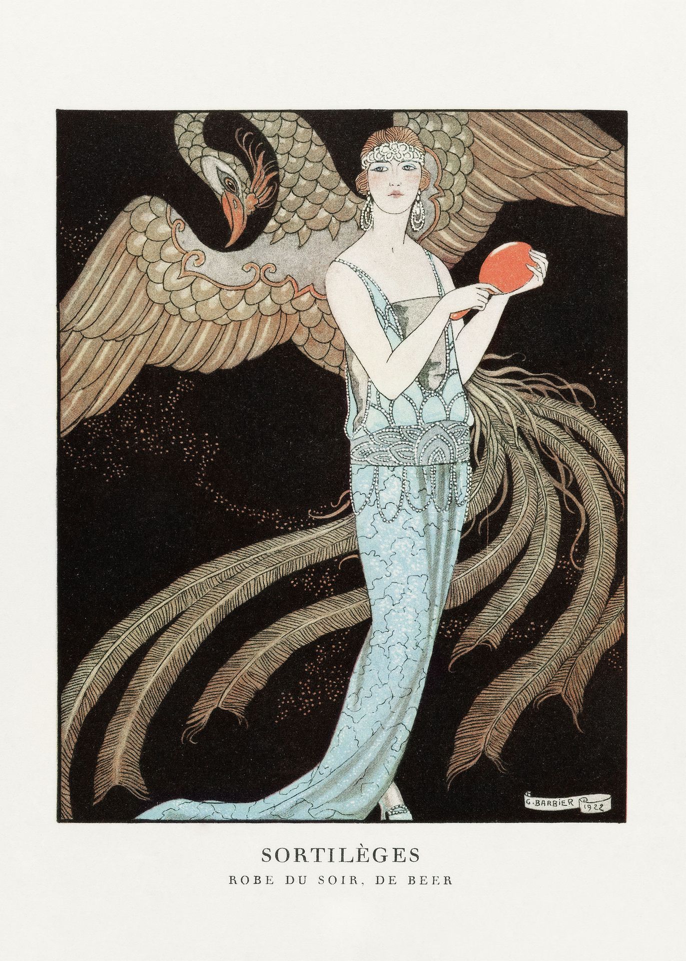 Plakat Sortilèges George Barbier 1925 Art Deco kobieta