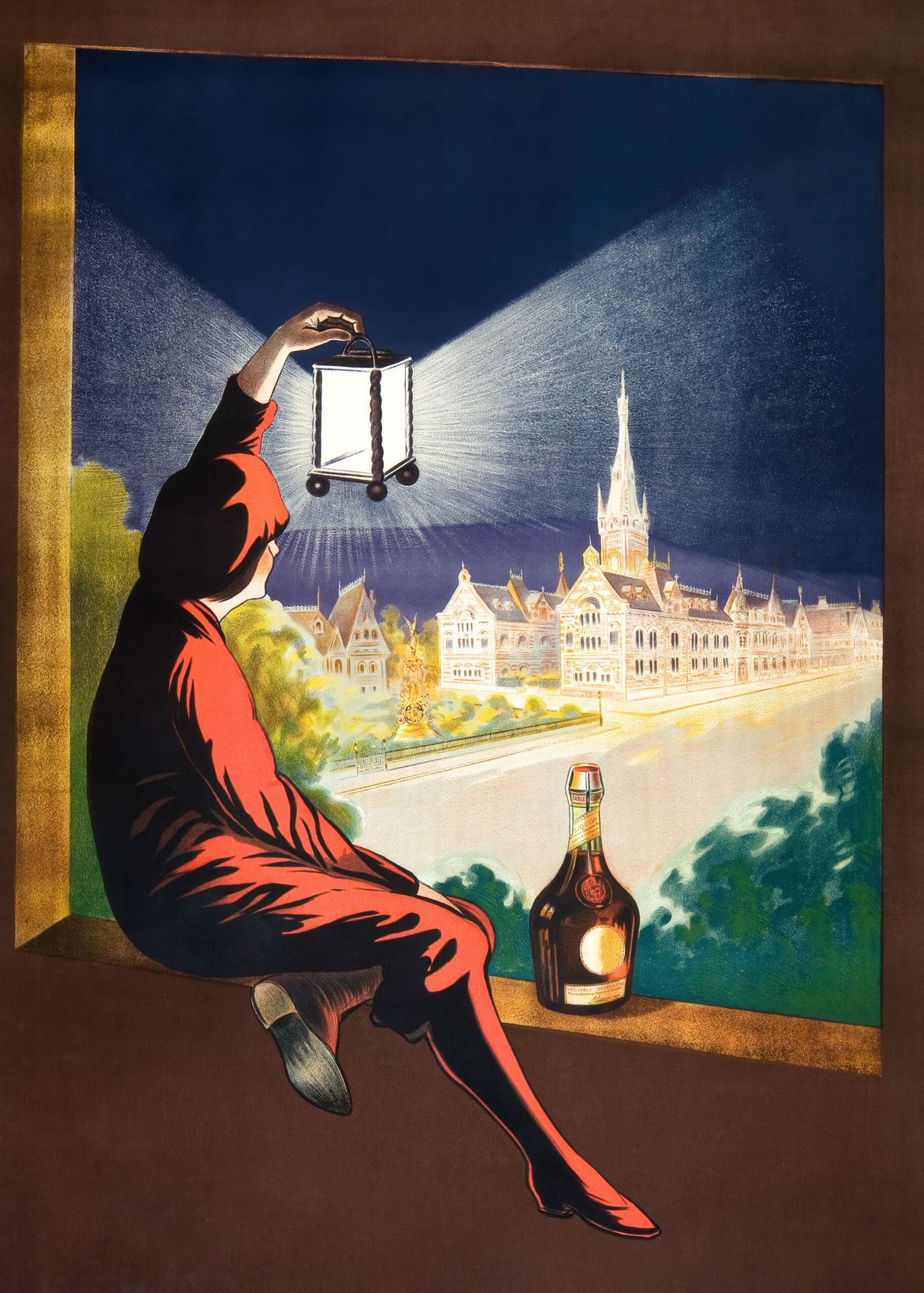 Plakat Leonetto Cappiello kobieta z latarnią vintage