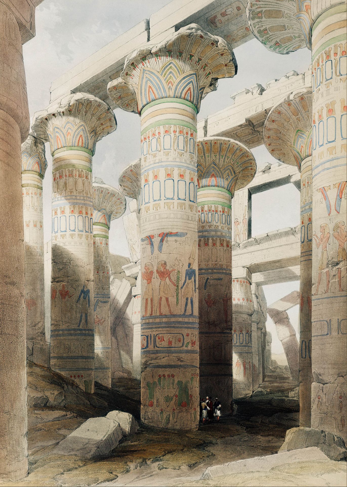 Plakat Wnętrze świątyni w Karnaku David Roberts Egipt