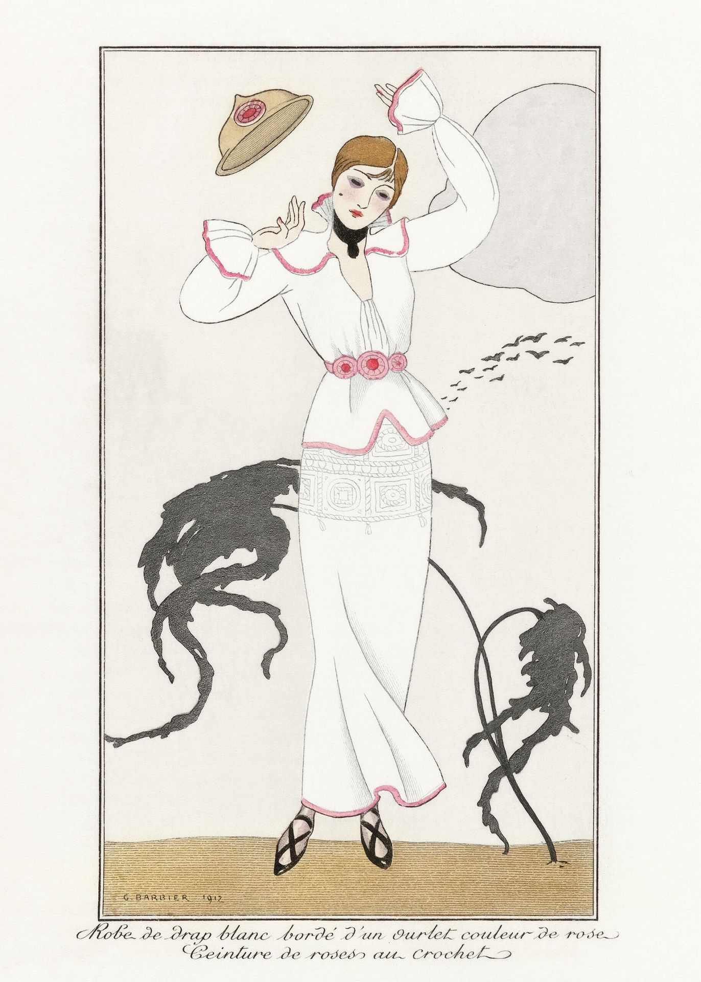 Plakat George Barbier 1912 elegancka dama Art Deco