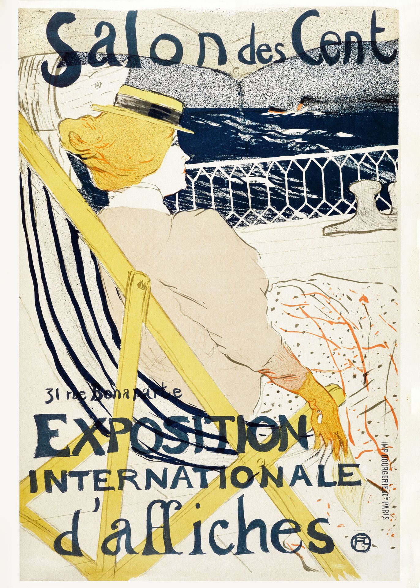 Plakat Salon des Cent Toulouse-Lautrec kobieta na leżaku