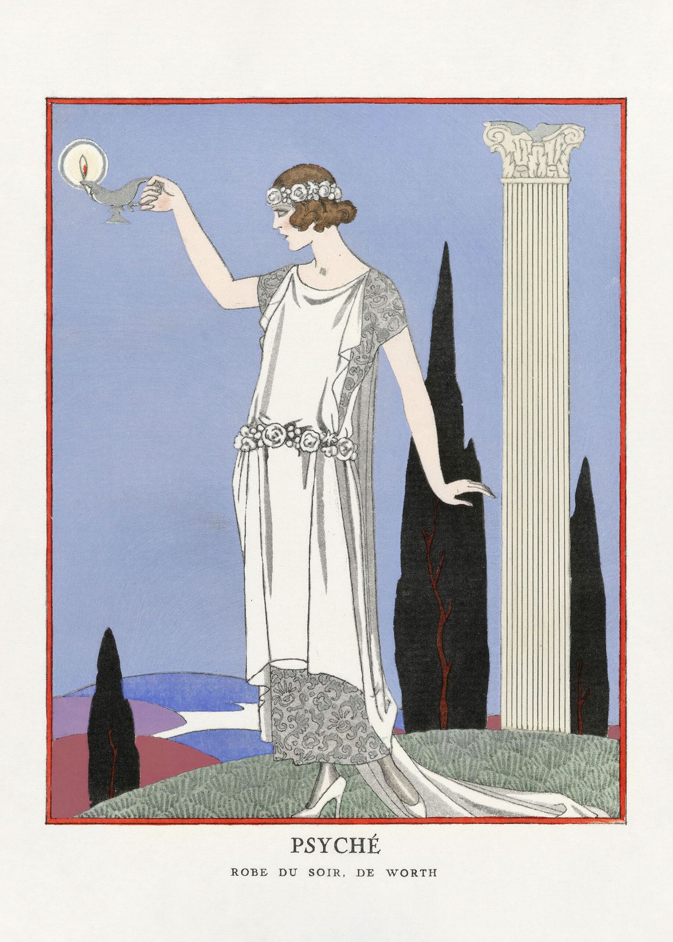 Plakat Psyché George Barbier ilustracja mody Art Deco