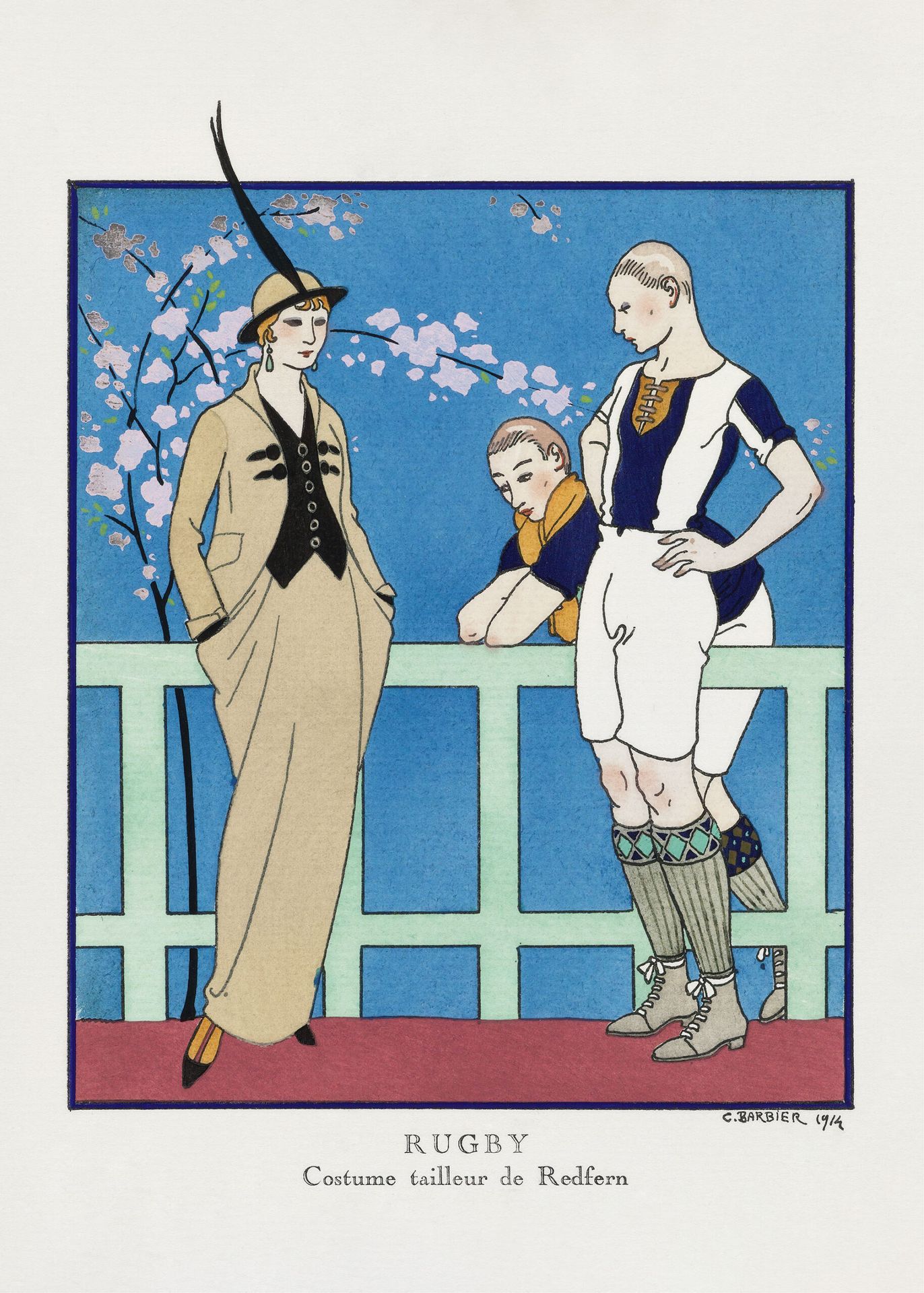 Plakat Rugby Costume tailleur George Barbier Art Deco