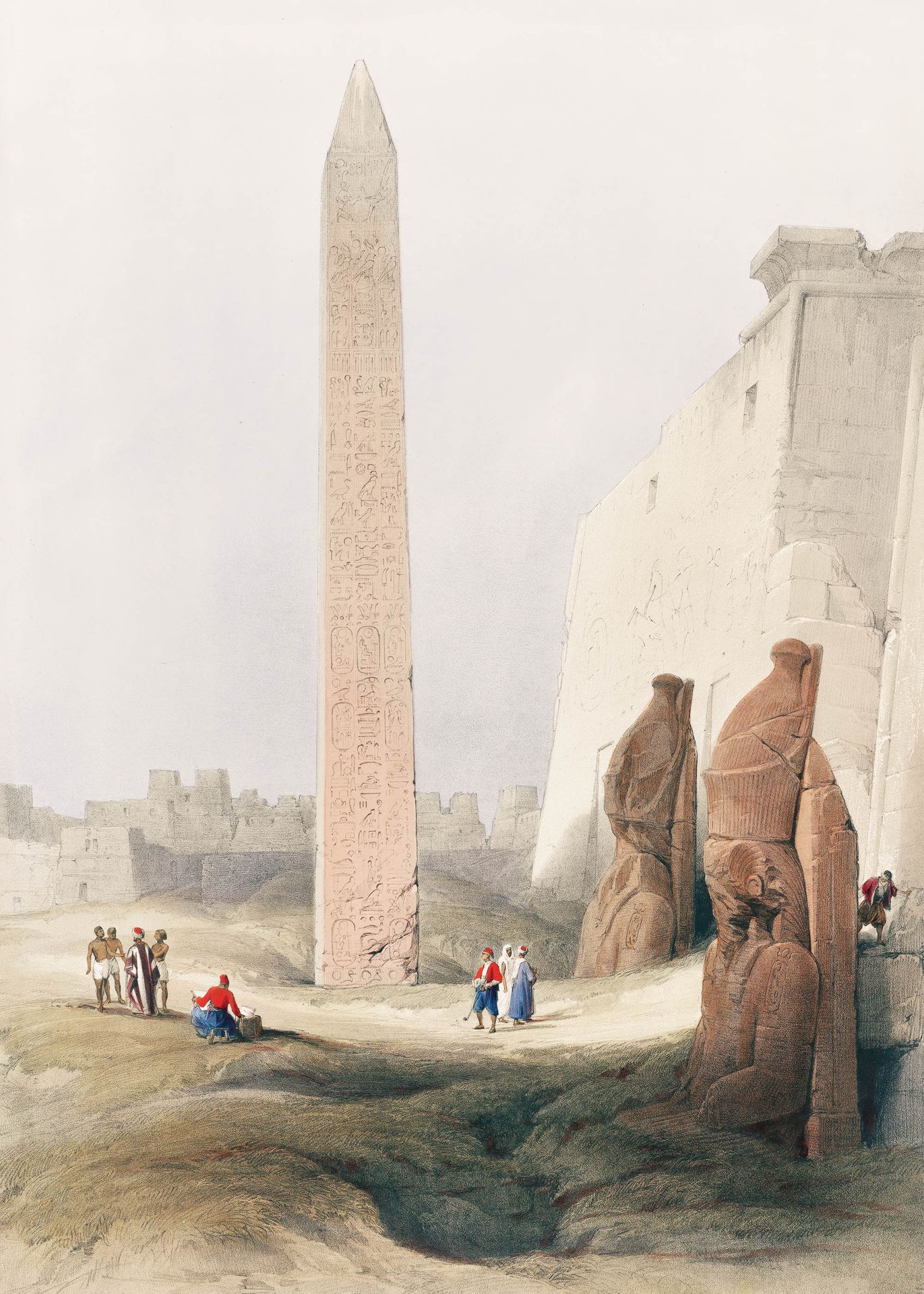 Plakat Starożytny Egipt Karnak David Roberts obelisk
