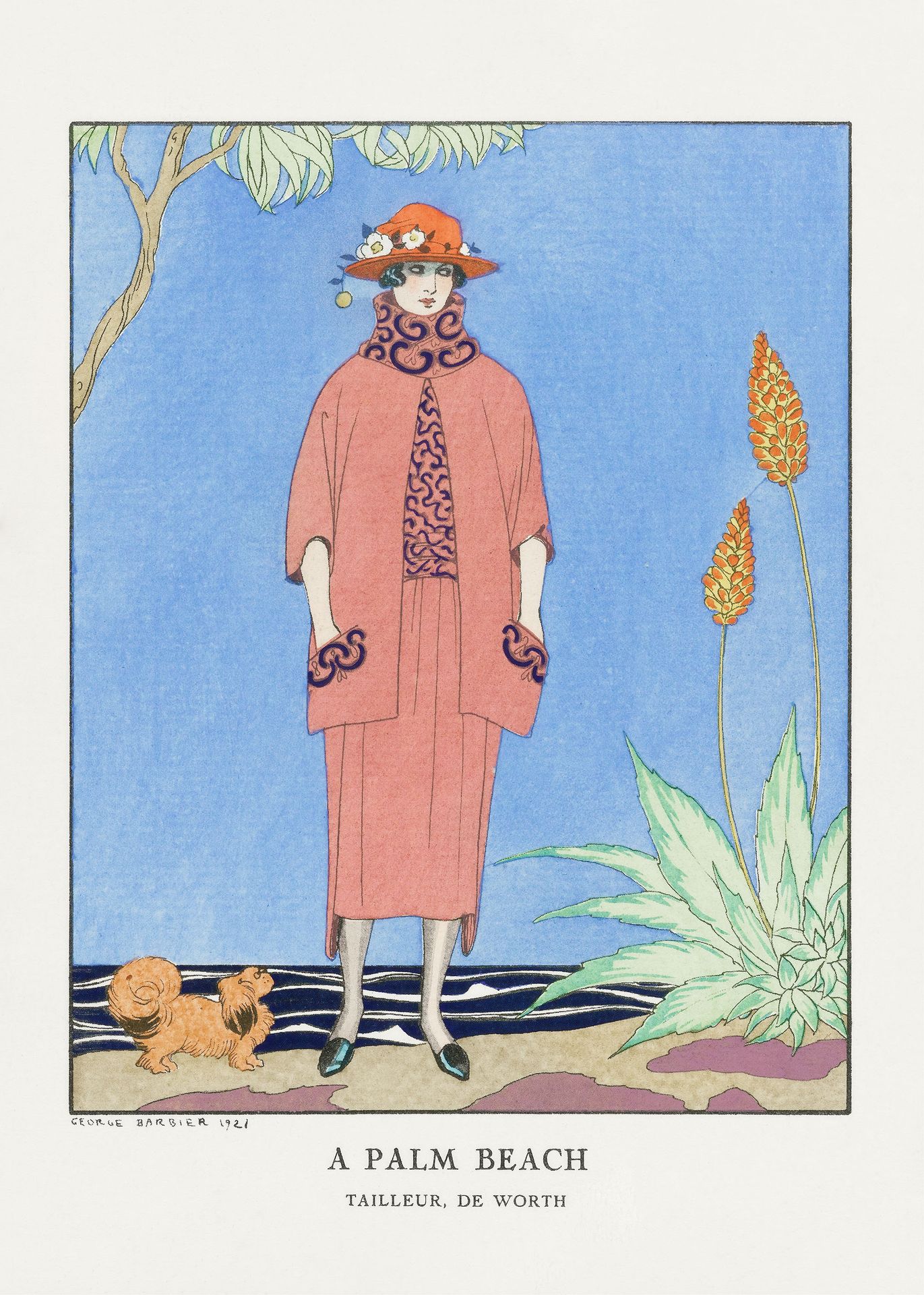 Plakat Art Deco George Barbier A Palm Beach 1921