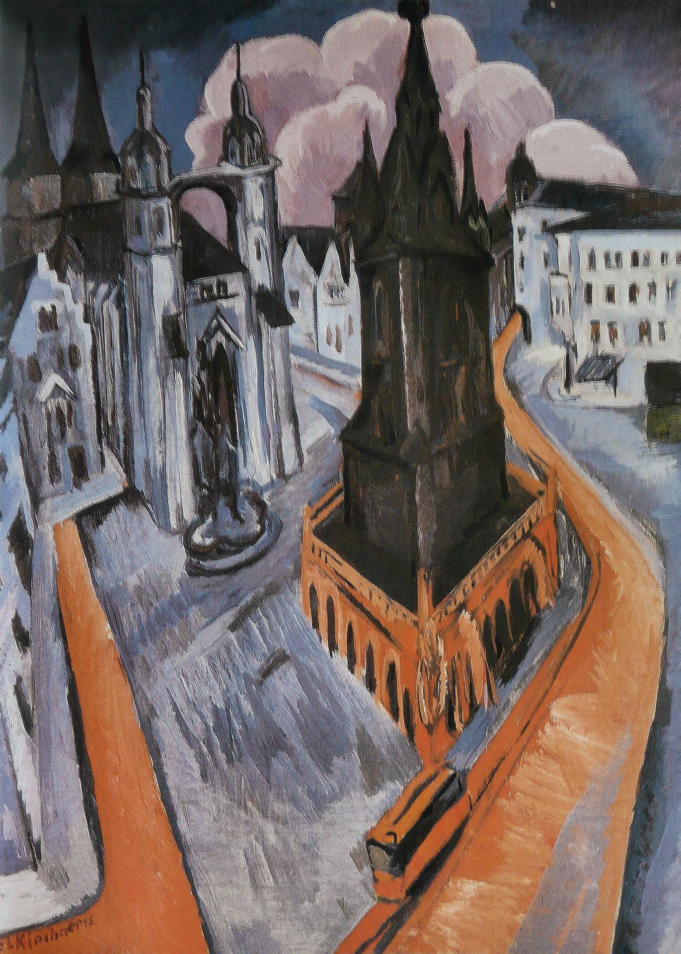 Plakat Roter Turm w Halle 1915 Ernst Ludwig Kirchner