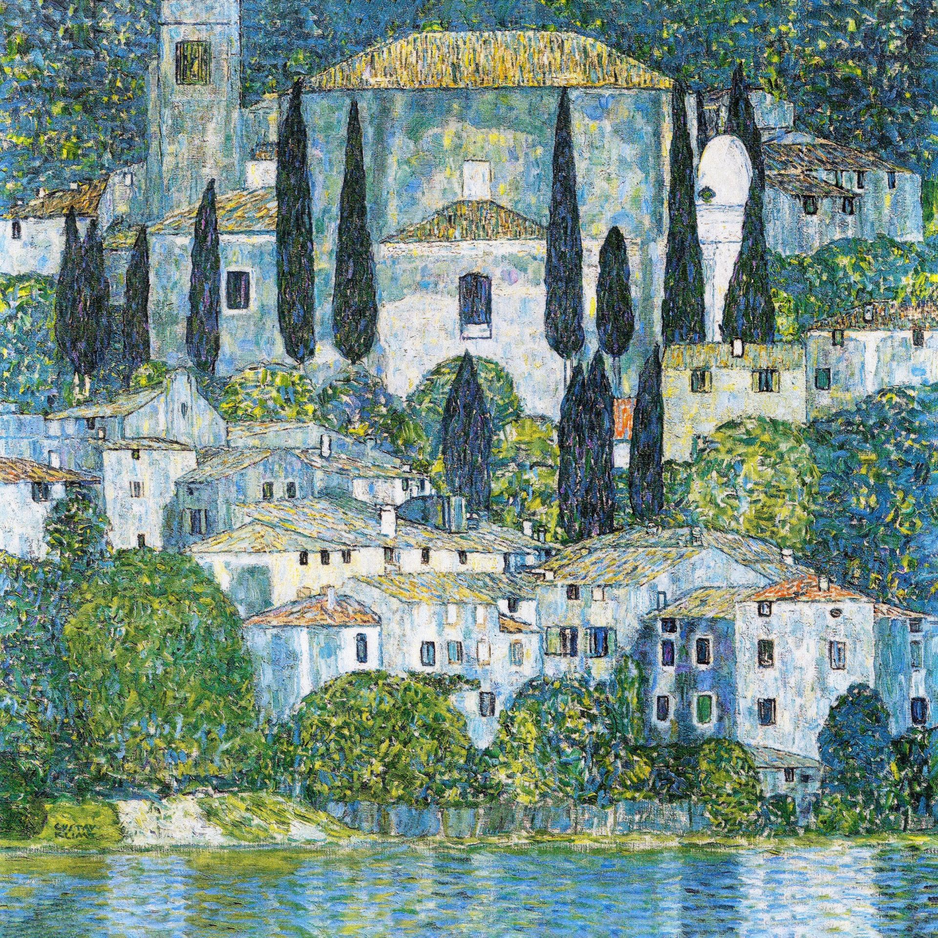 Plakat Kościół w Cassone Gustav Klimt 1913 jezioro Garda we Włoszech