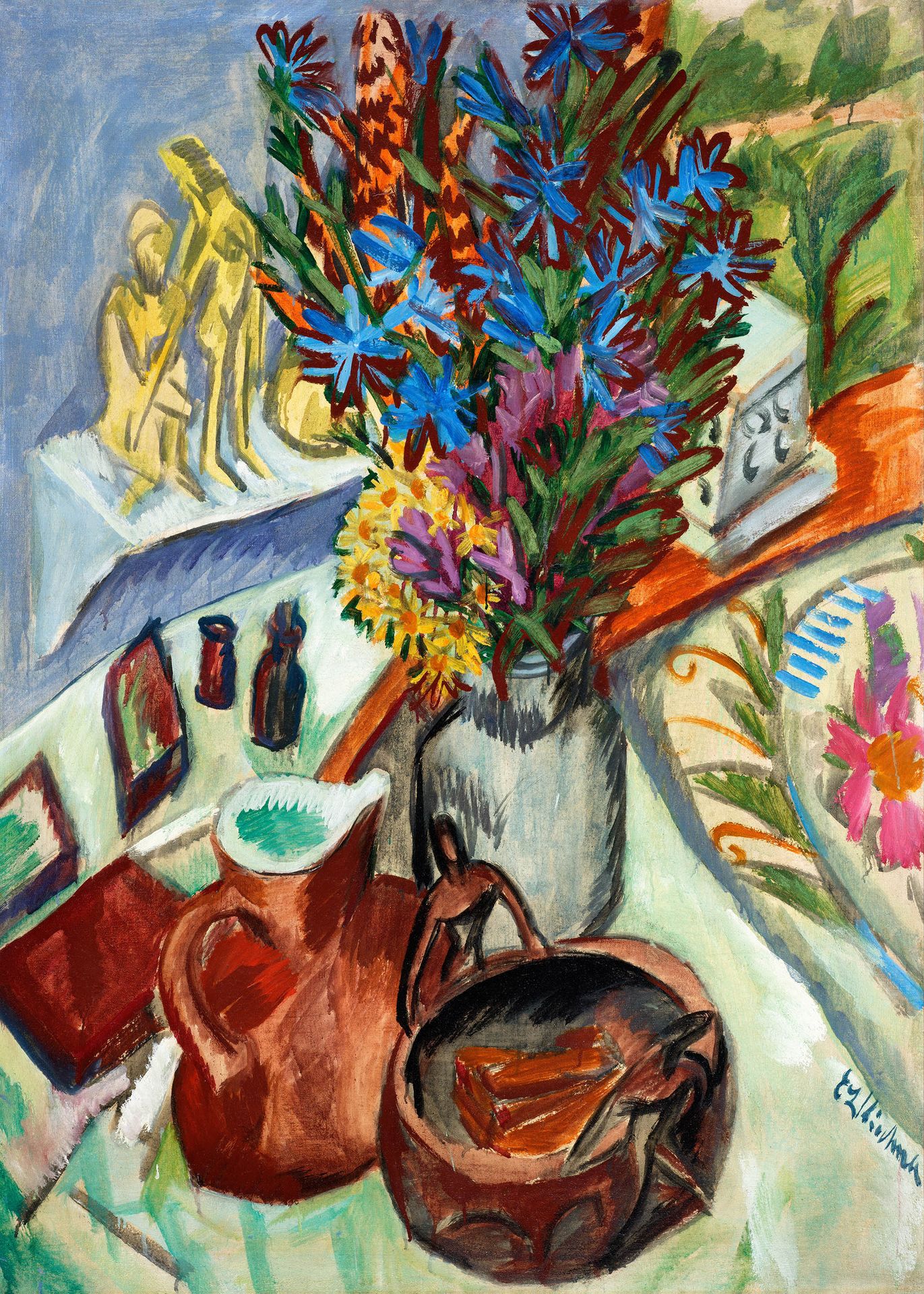 Plakat Kirchner Martwa natura z dzbanem i afrykańską misą