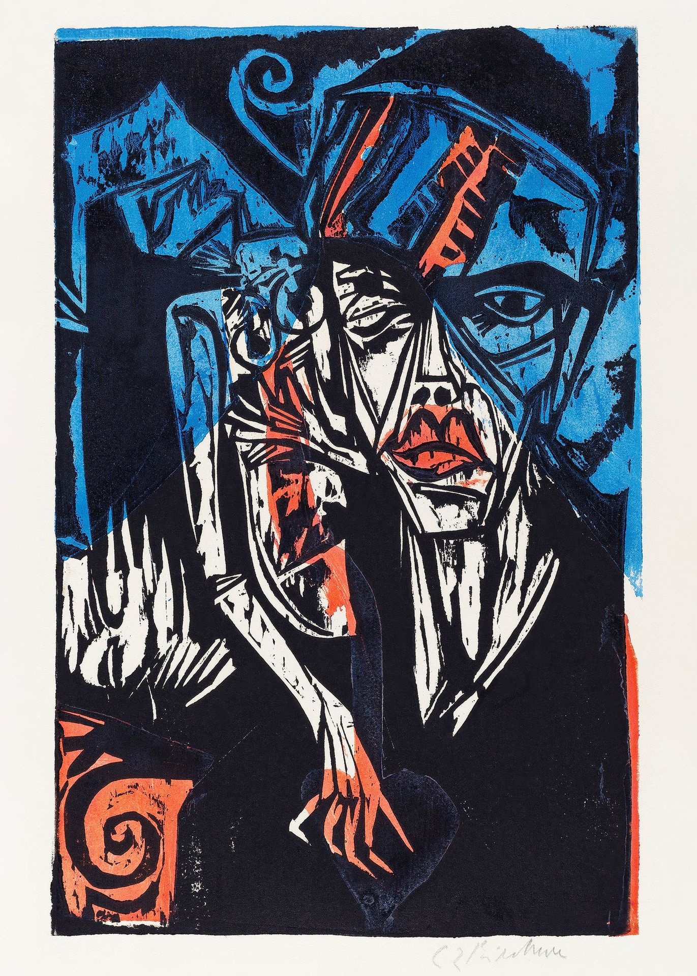 Plakat Bitwy Agonie Miłości 1915 Ernst Ludwig Kirchner ekspresjonizm
