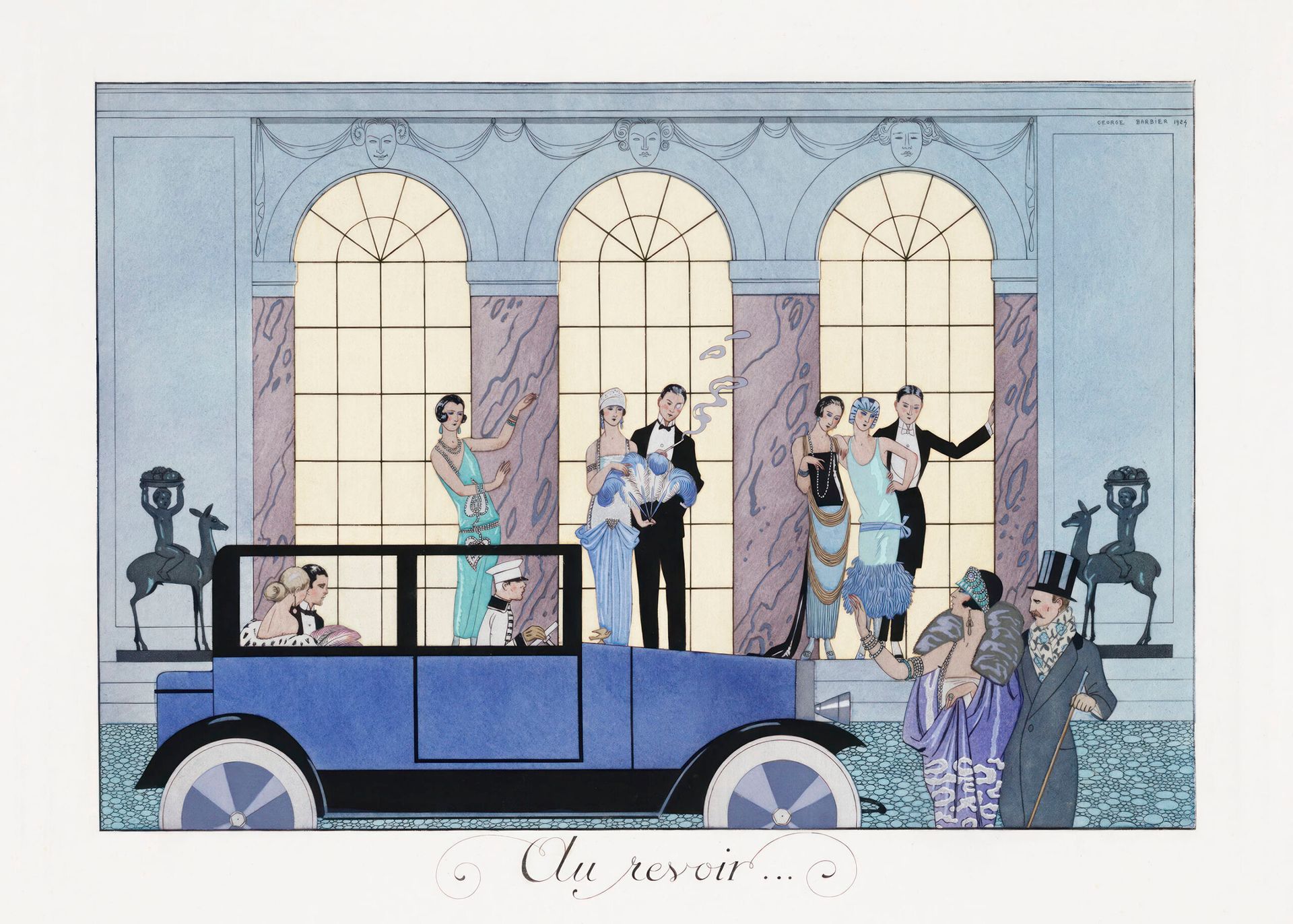Plakat Art Deco George Barbier elegancka moda lata 20