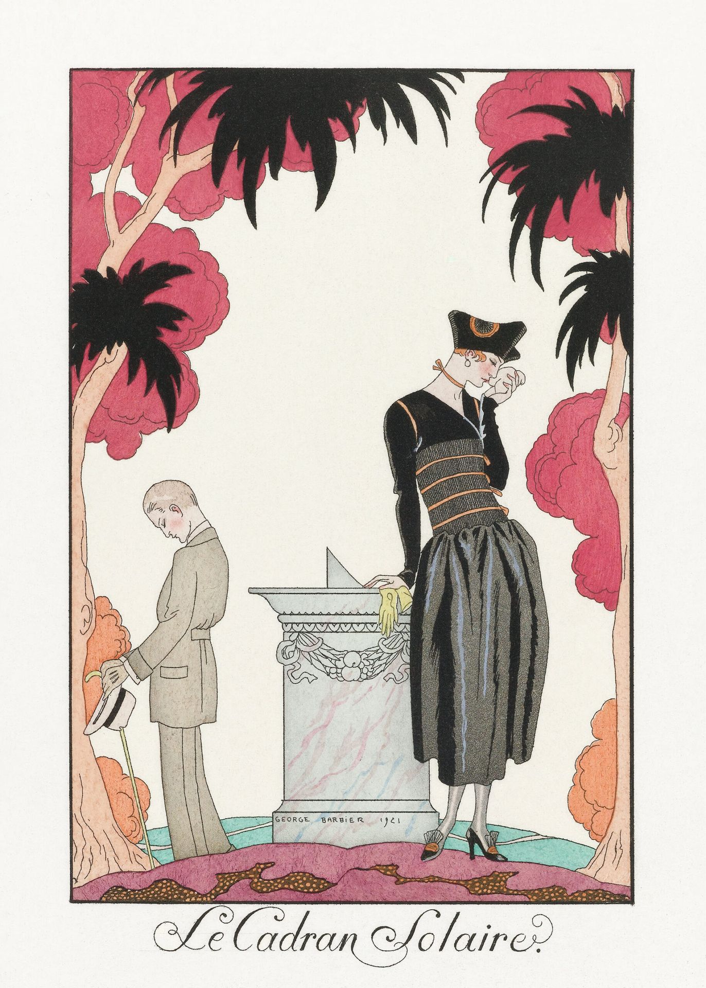 Plakat Le Cadran Solaire Zegar Słoneczny George Barbier Art Deco