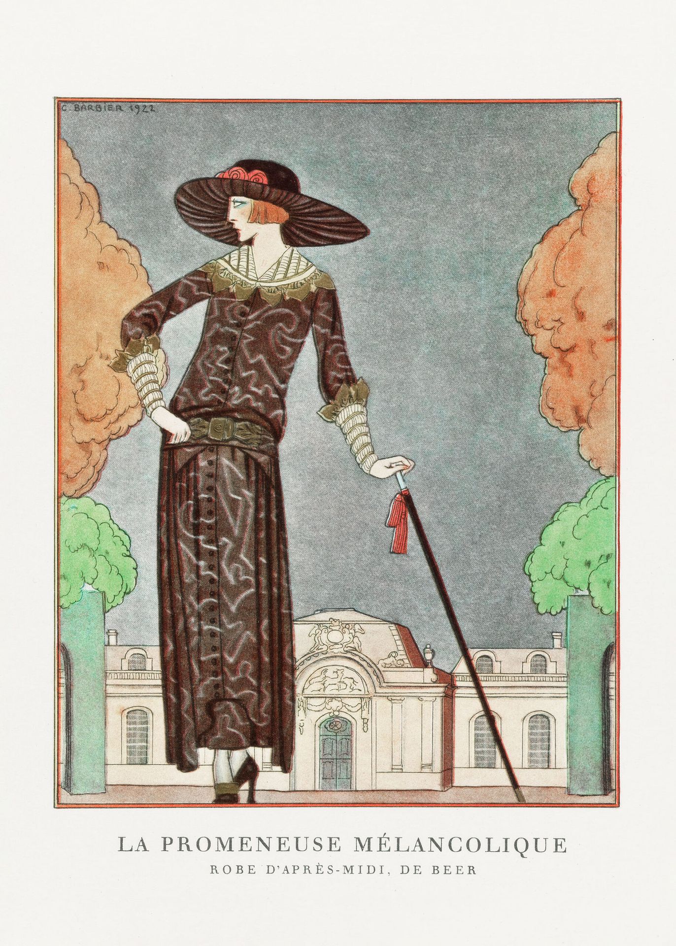Plakat La Promeneuse Mélancolique George Barbier 1922
