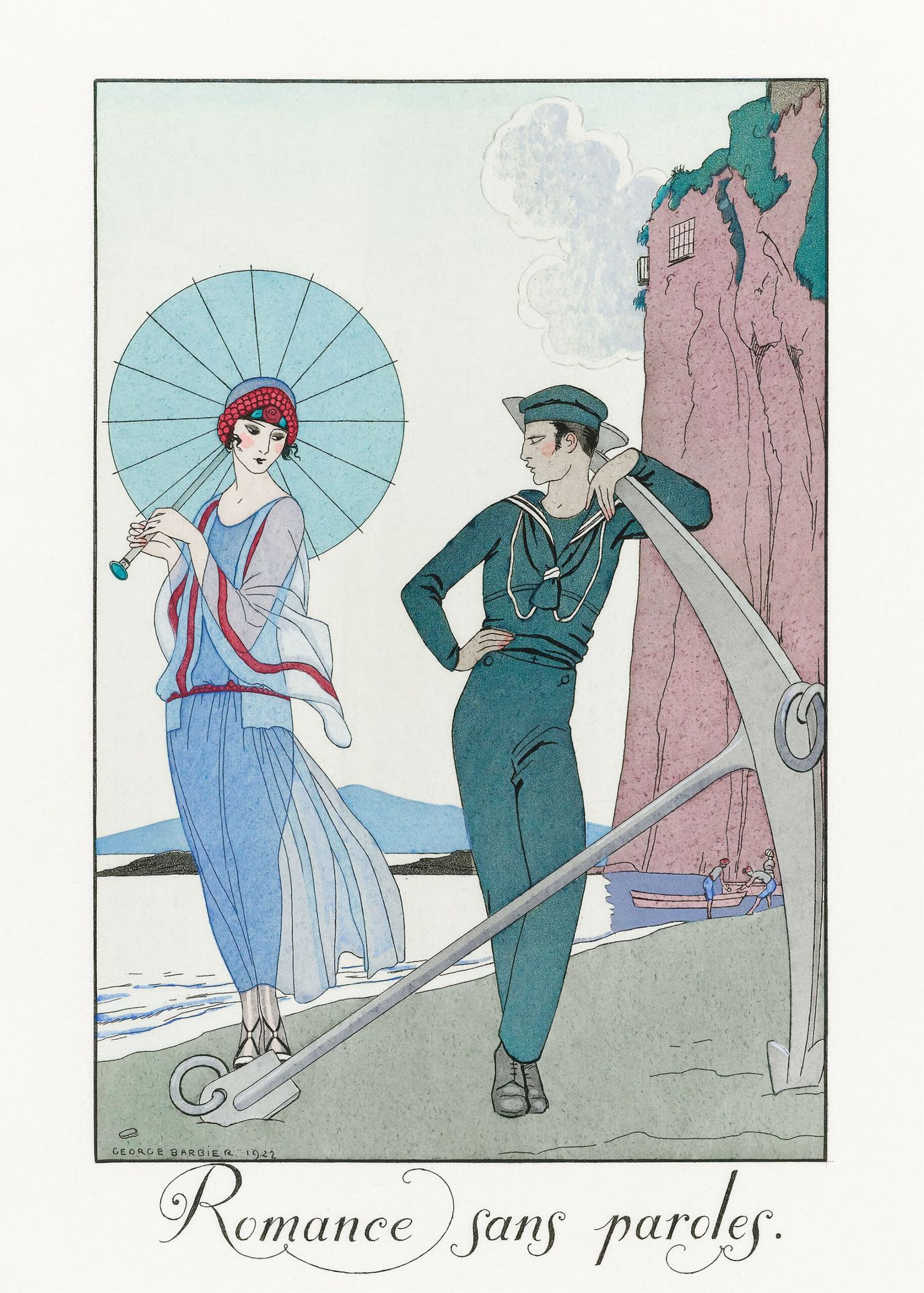 Plakat Romance sans paroles Kobieta z Marynarzem George Barbier art déco
