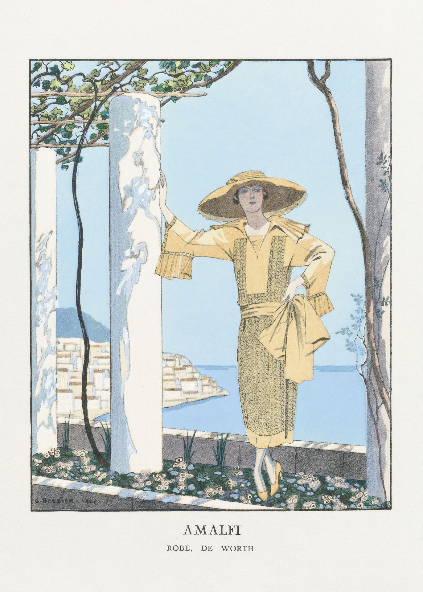 Plakat Amalfi George Barbier art déco kobieta vintage