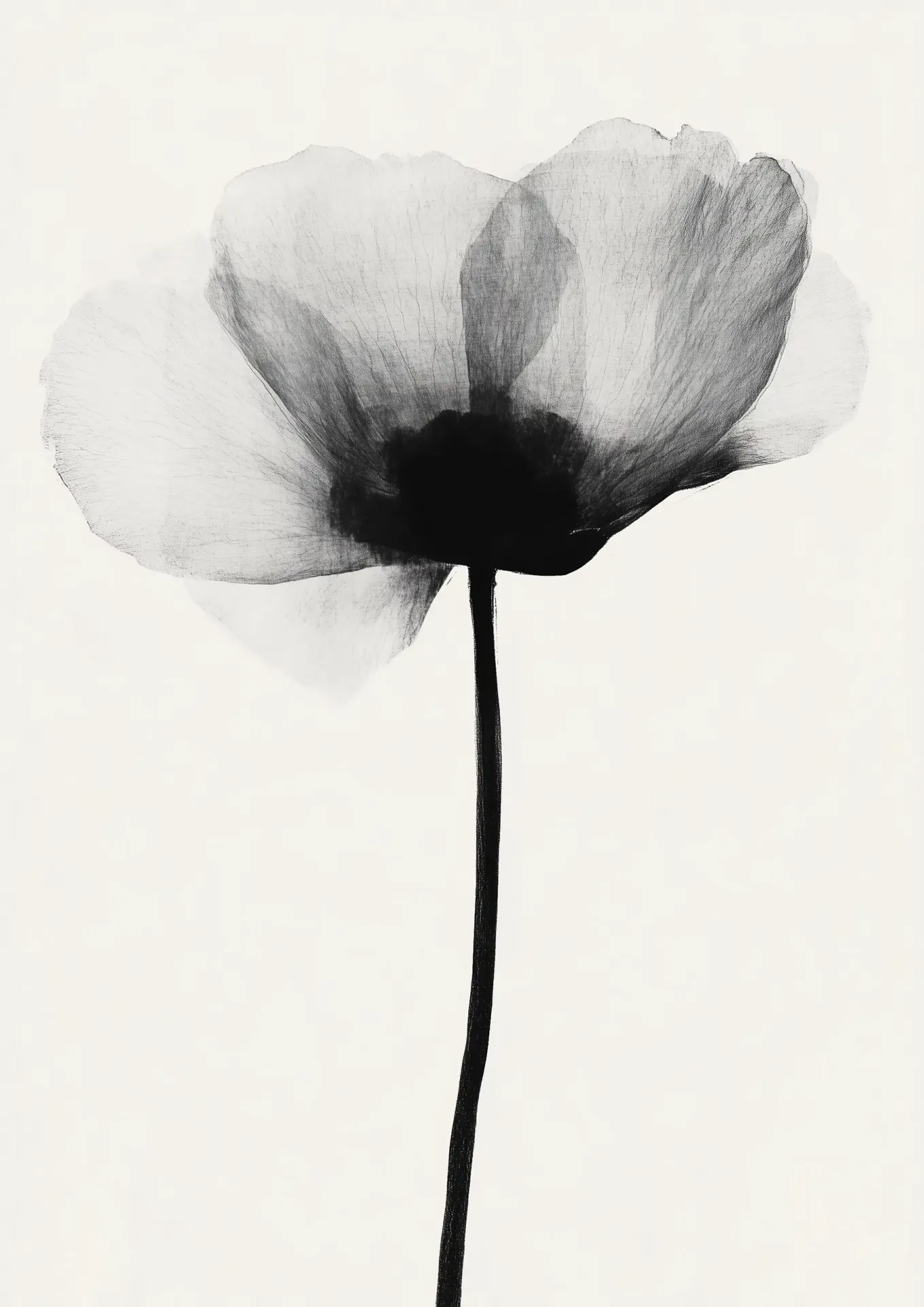Plakat Monochromatyczny kwiat na ścianę salonu