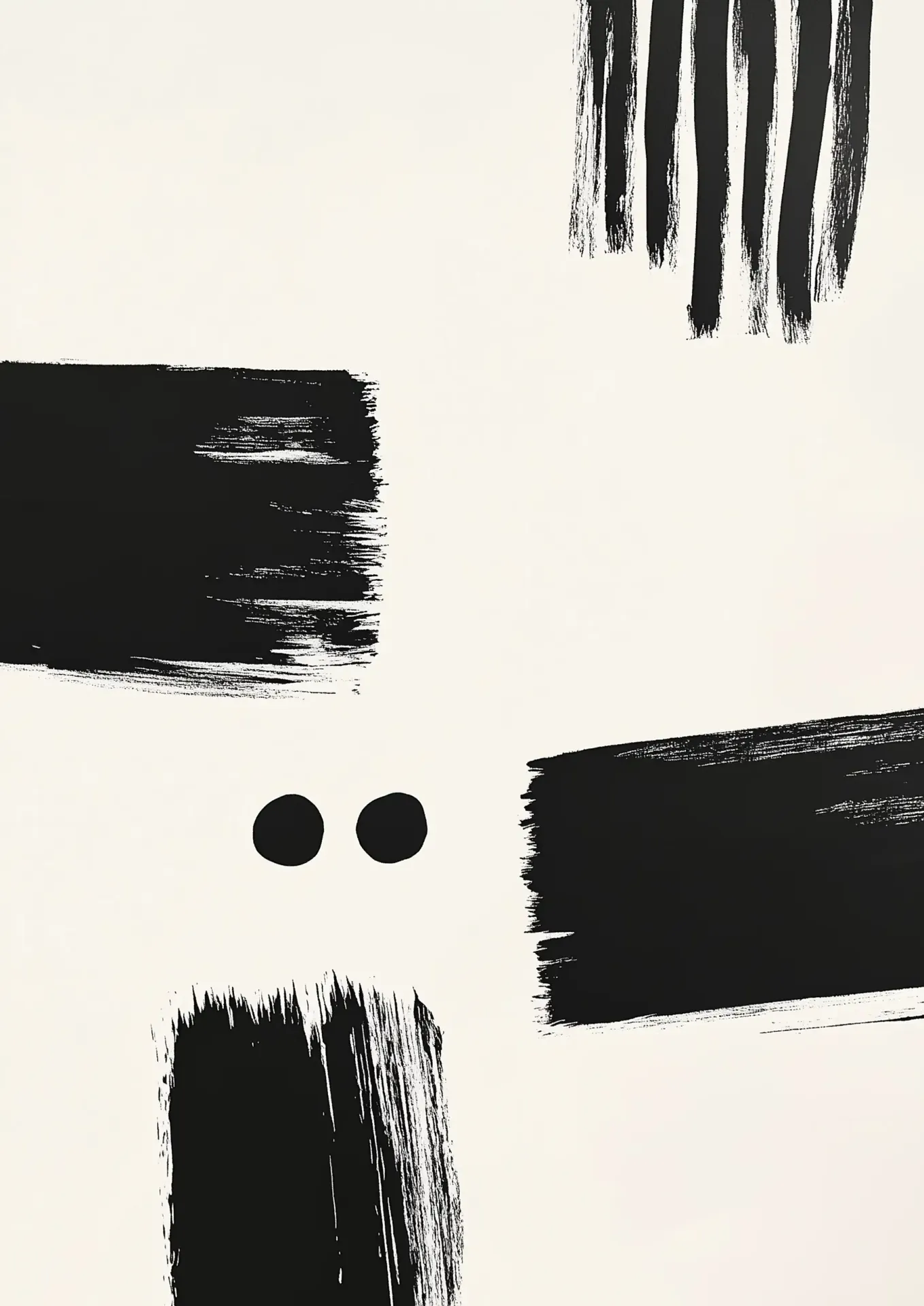 Plakat Abstrakcyjne czarne pociągnięcia pędzla