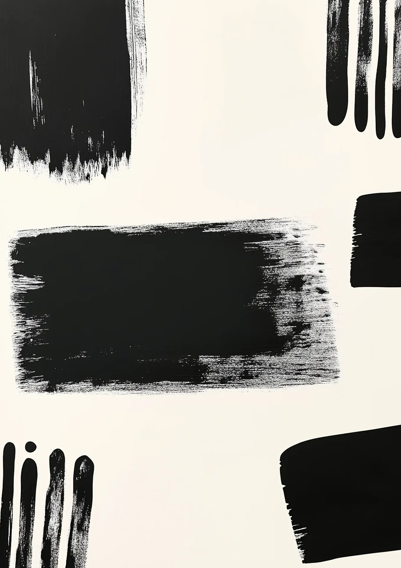 Plakat do salonu Abstrakcyjne czarno-białe plamy farby