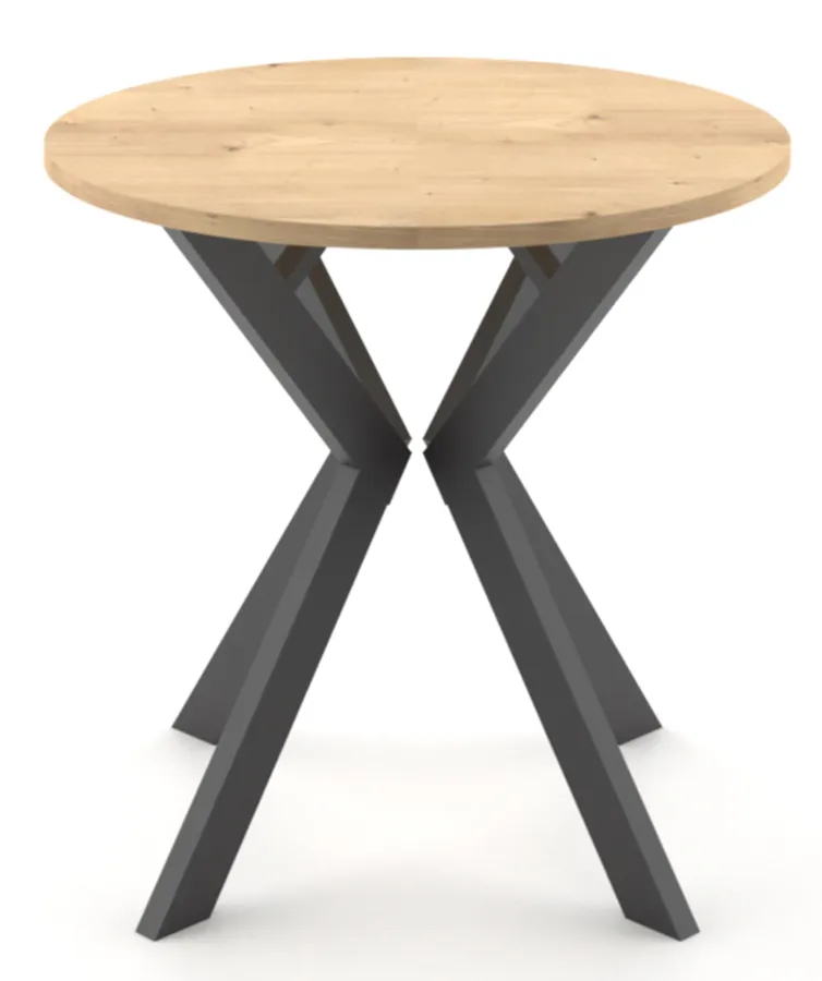 Rozkładany okrągły stół z czarnymi nogami H8-R53