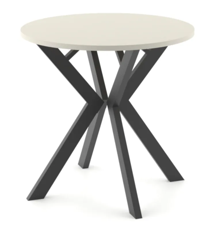 Okrągły kaszmirowy stół rozkładany z czarnymi nogami B4-N69