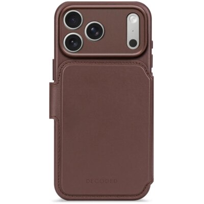 Etui DECODED Leather Wallet MagSafe do Apple iPhone 17 Pro Brązowy