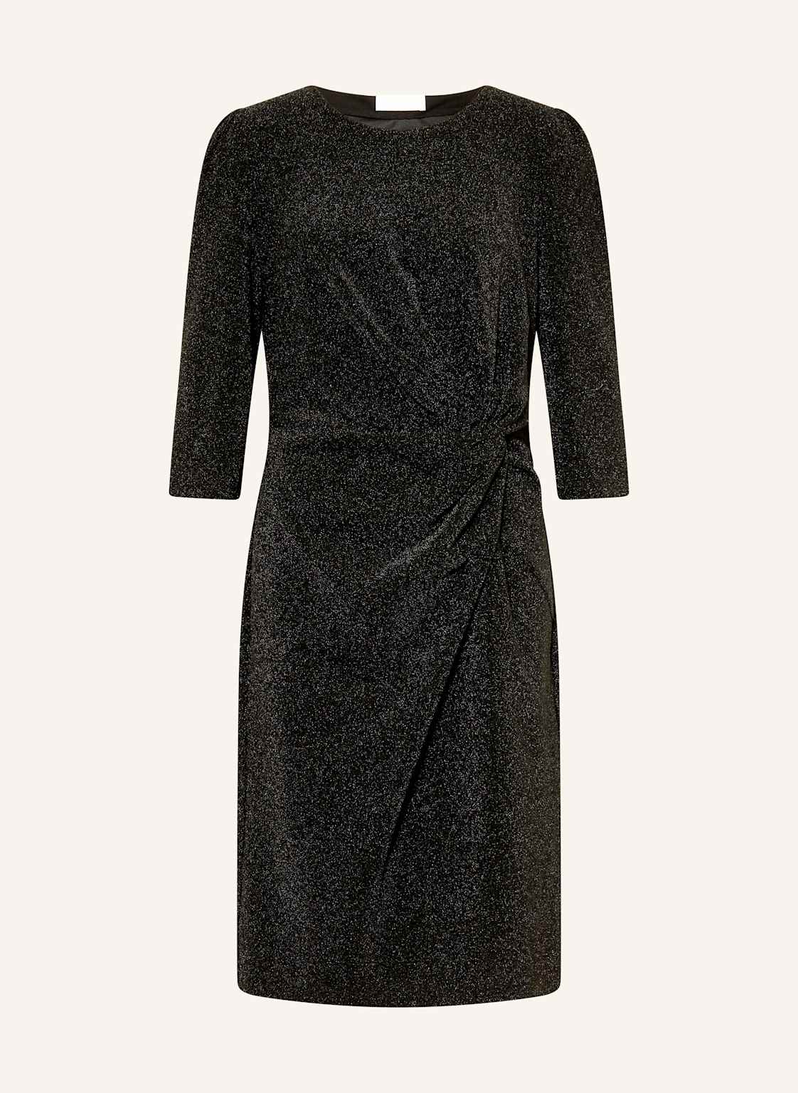 Catnoir Sukienka Z Błyszczącą Przędzą I Rękawami 3/4 schwarz