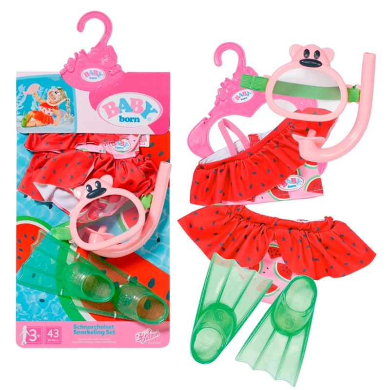 BABY born Zestaw do nurkowania z płetwami i bikini dla lalki 43 cm 836996