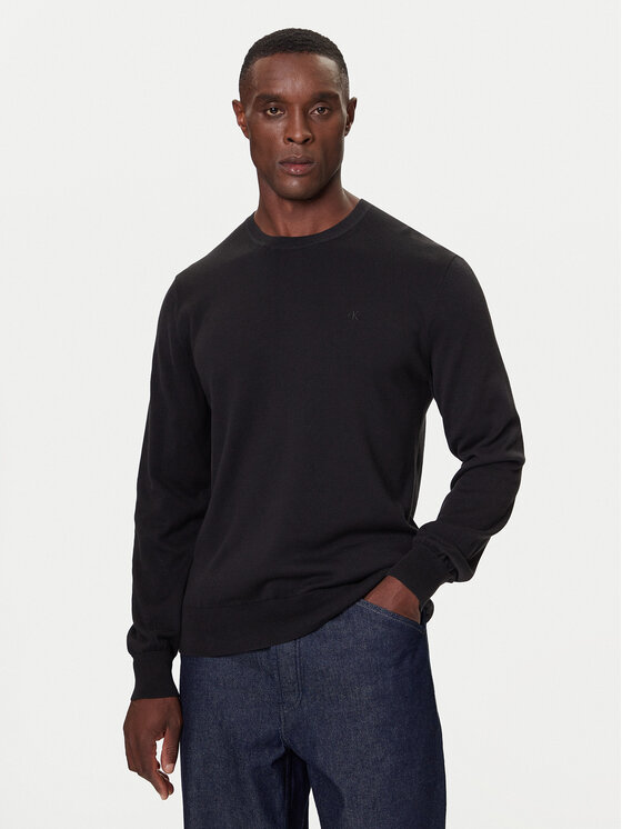 Calvin Klein Sweter LV040BM343 Czarny Regular Fit