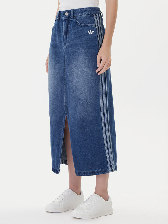adidas Spódnica jeansowa adicolor 3-Stripes JW2658 Niebieski Regular Fit